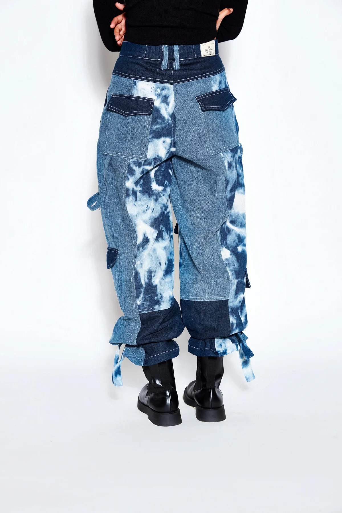 Patchwork Denim Bomber Jacket and Pant Set - Image 5