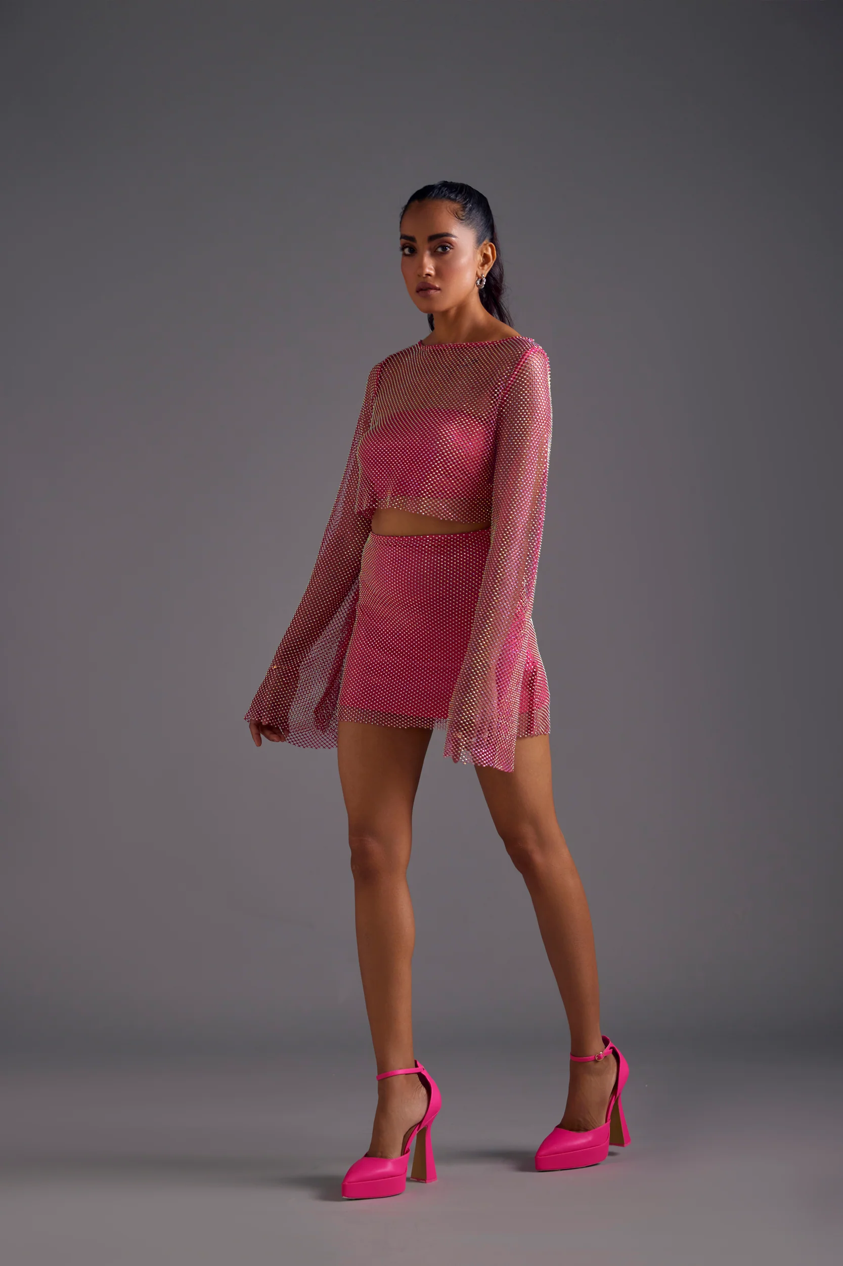 Pink Diamond Mesh Skirt - Image 2