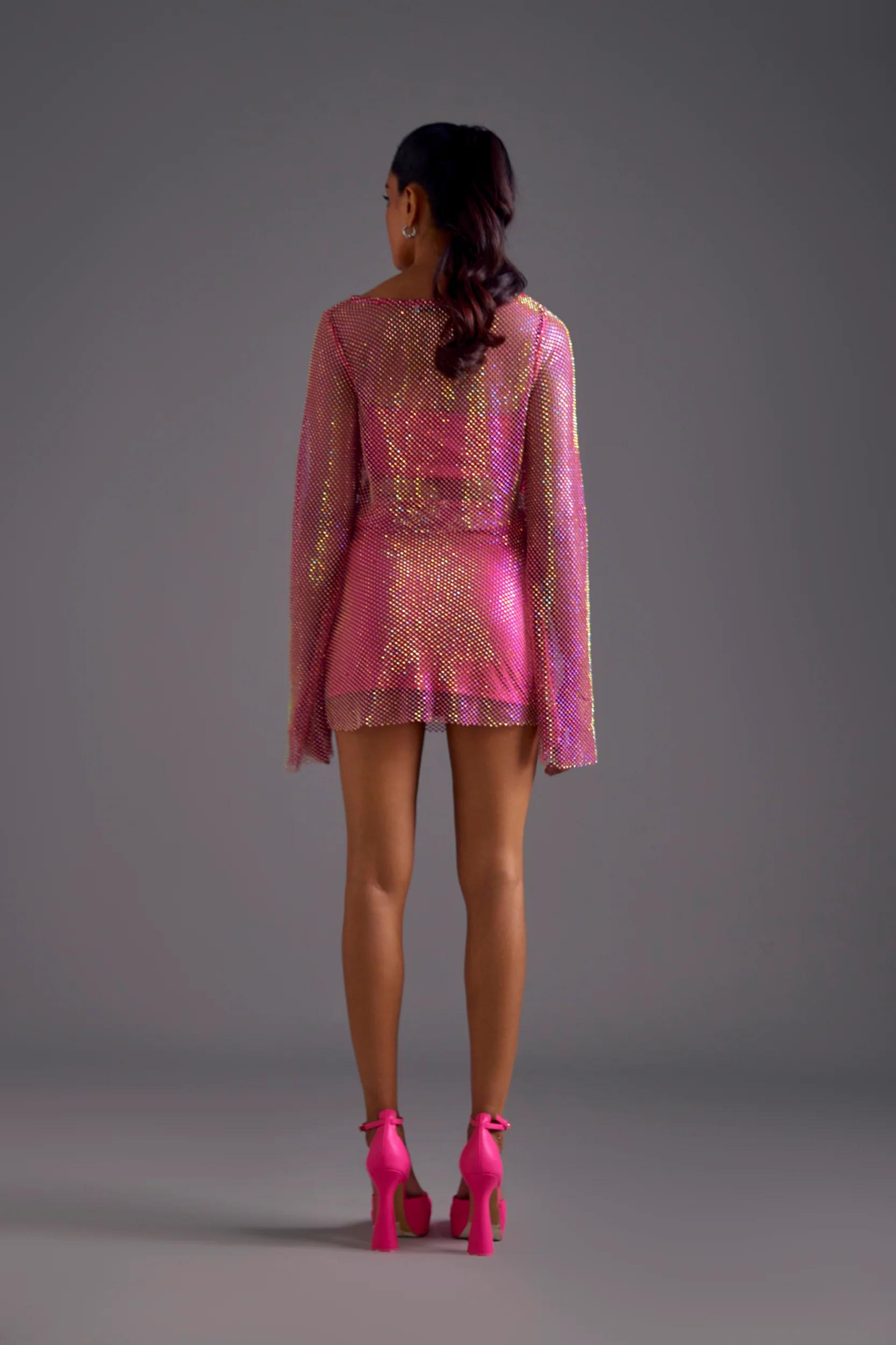 Pink Diamond Mesh Skirt - Image 3