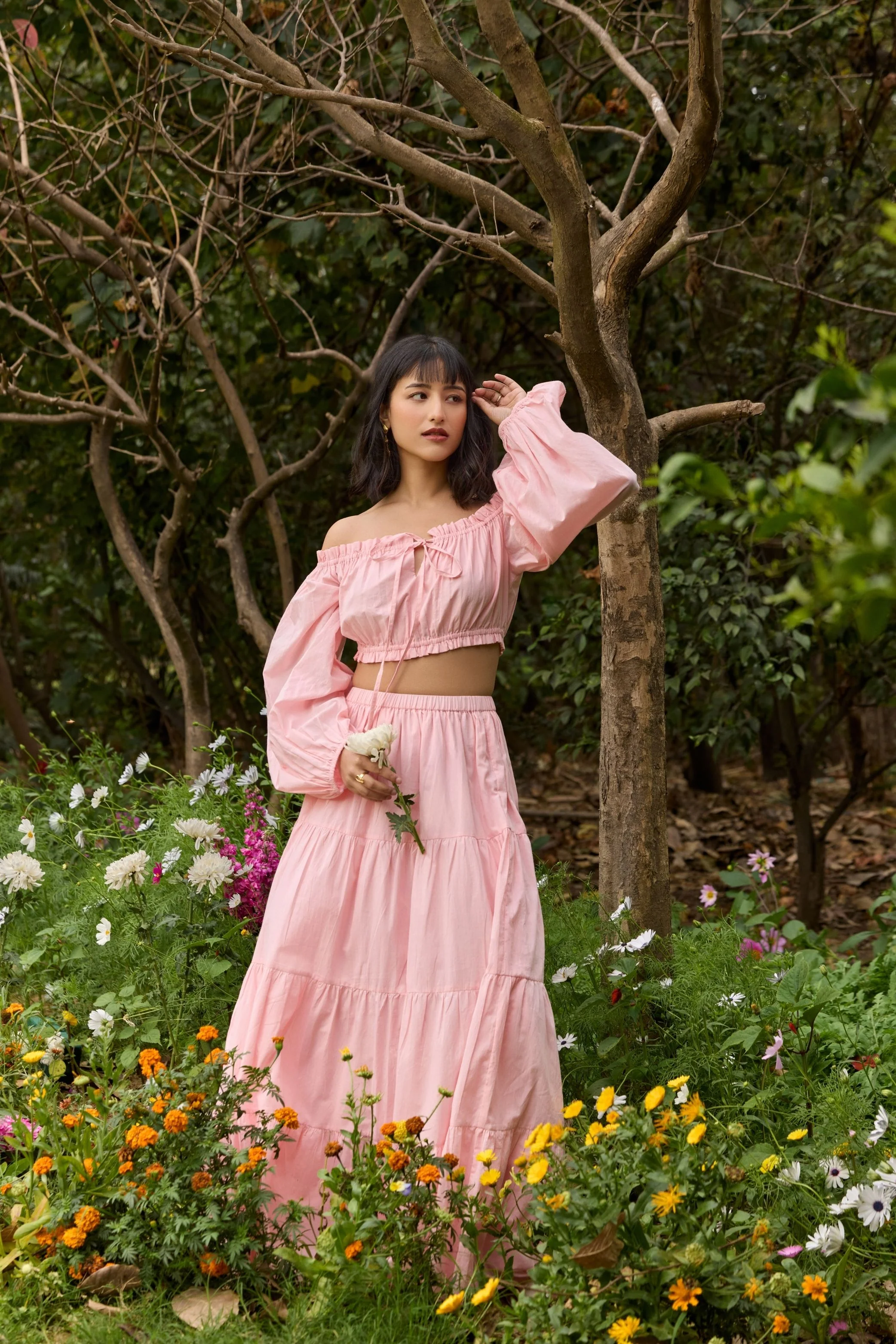 Pink Off-Shoulder Crop Top - Image 2