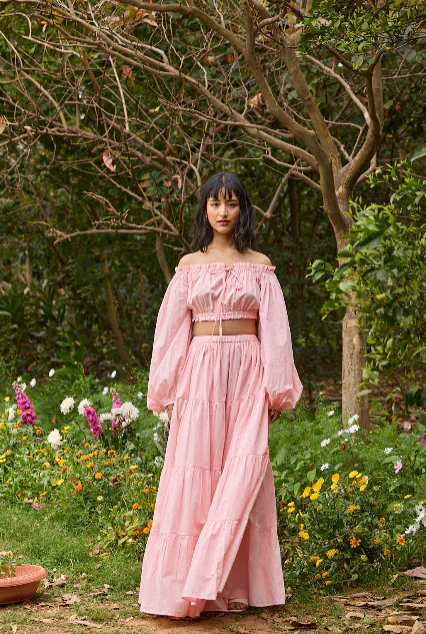 Pink Off-Shoulder Crop Top - Image 3
