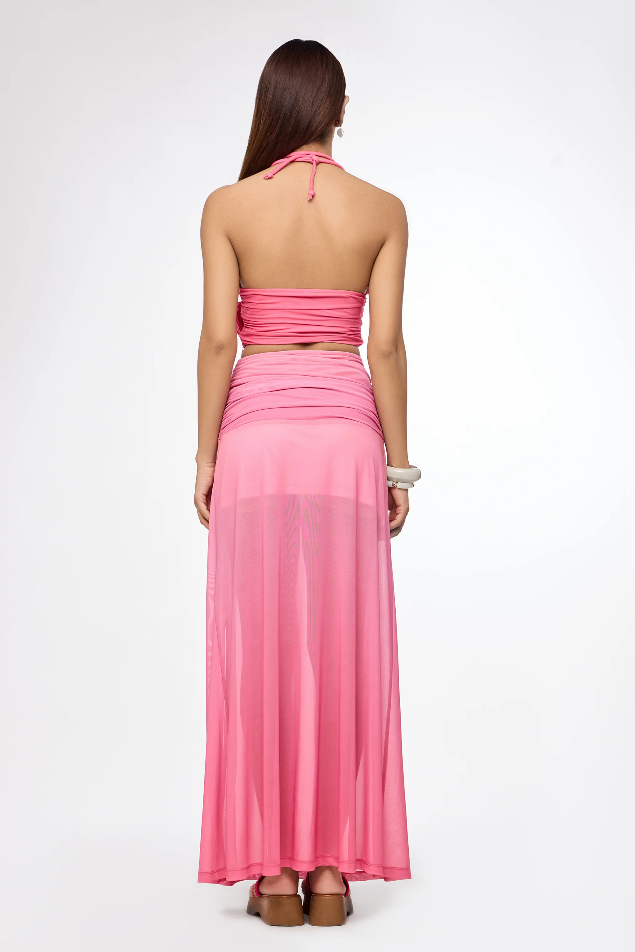 Pink Ombre Sheer Maxi Skirt - Image 5
