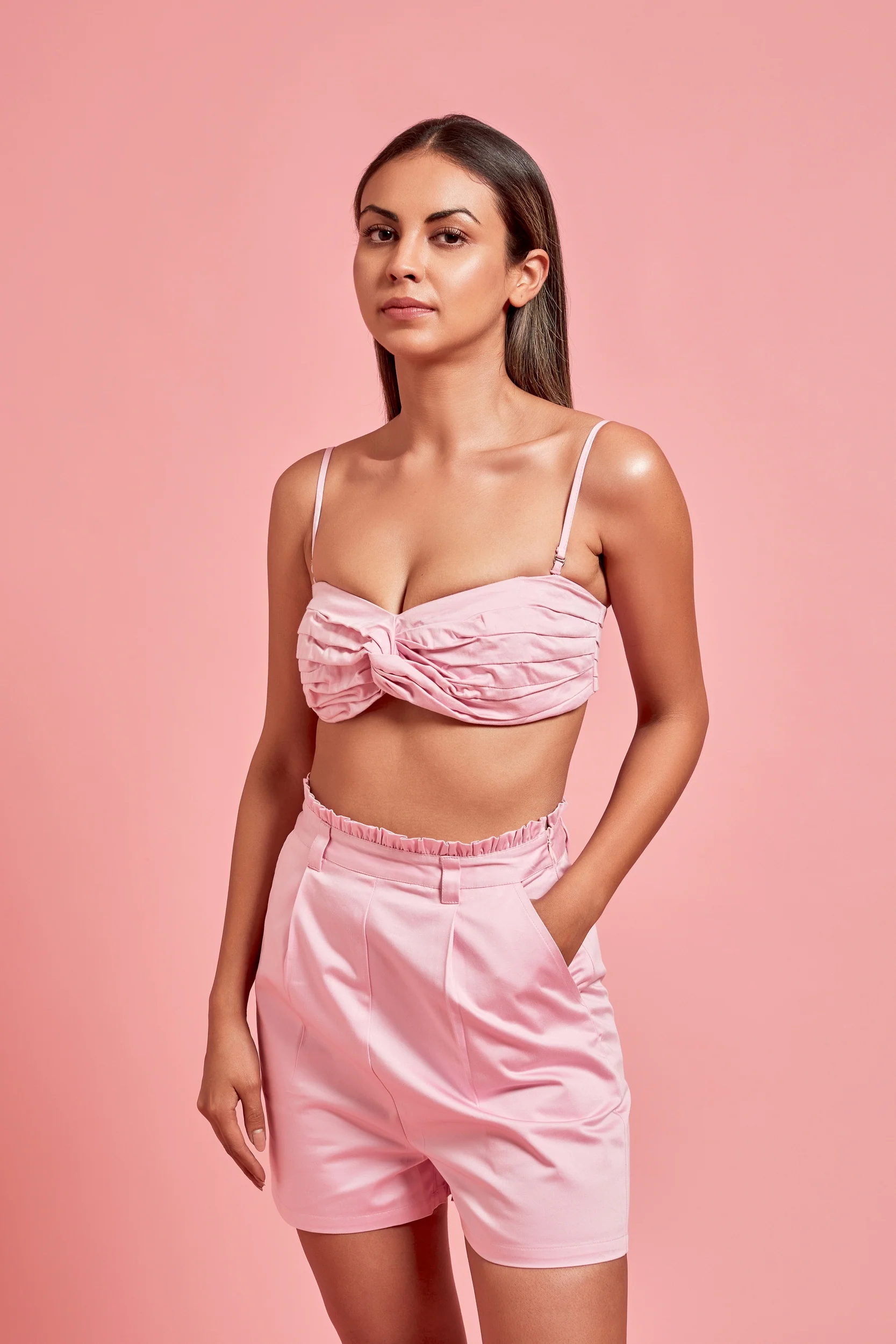 Pink Satin Bermuda Shorts - Image 5