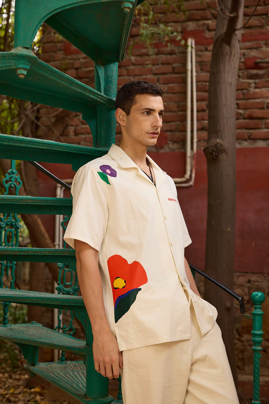 Premium Cotton Satin Floral Print Shirt - Image 4