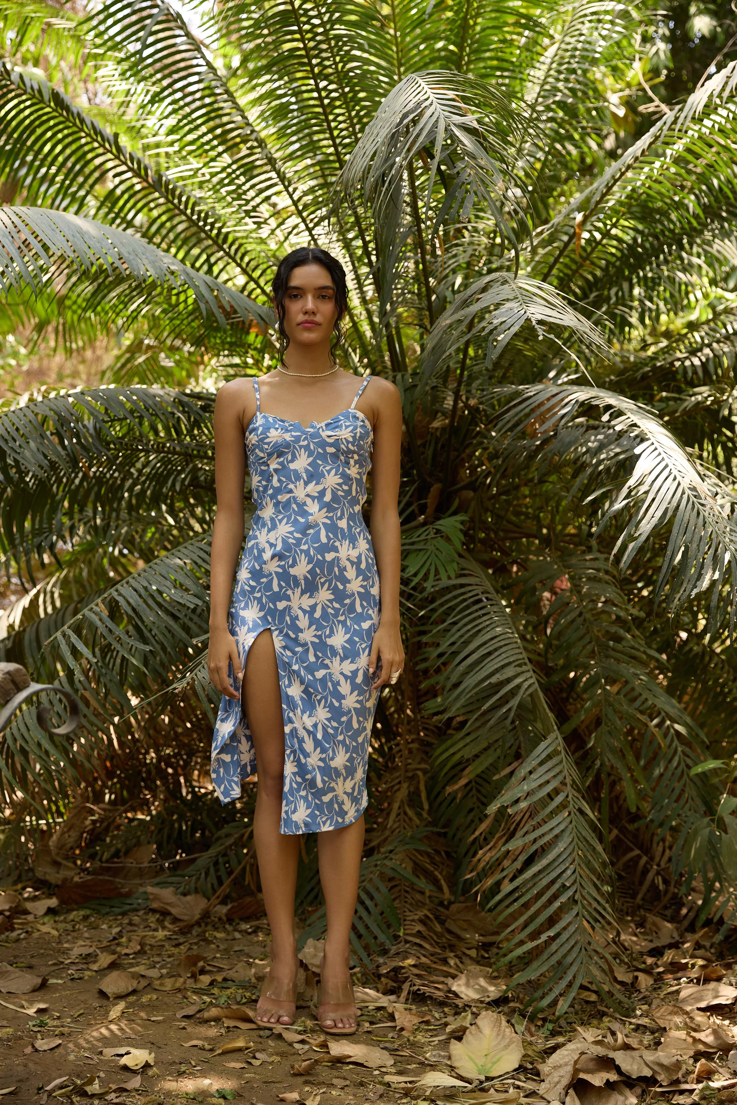 Printed Front Slit Midi Dress - Image 2