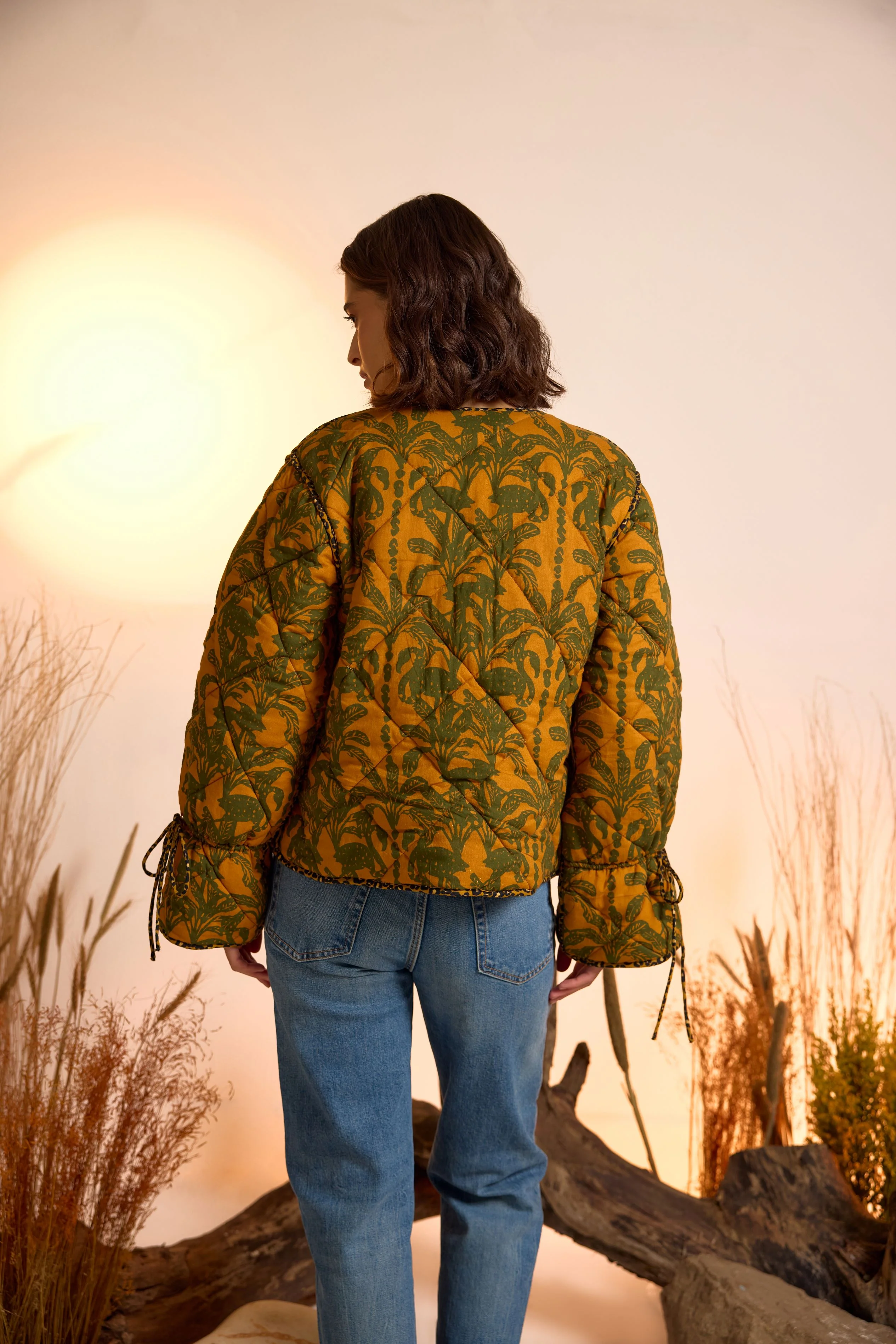 Printed Reversible Quilted Jacket - Image 7