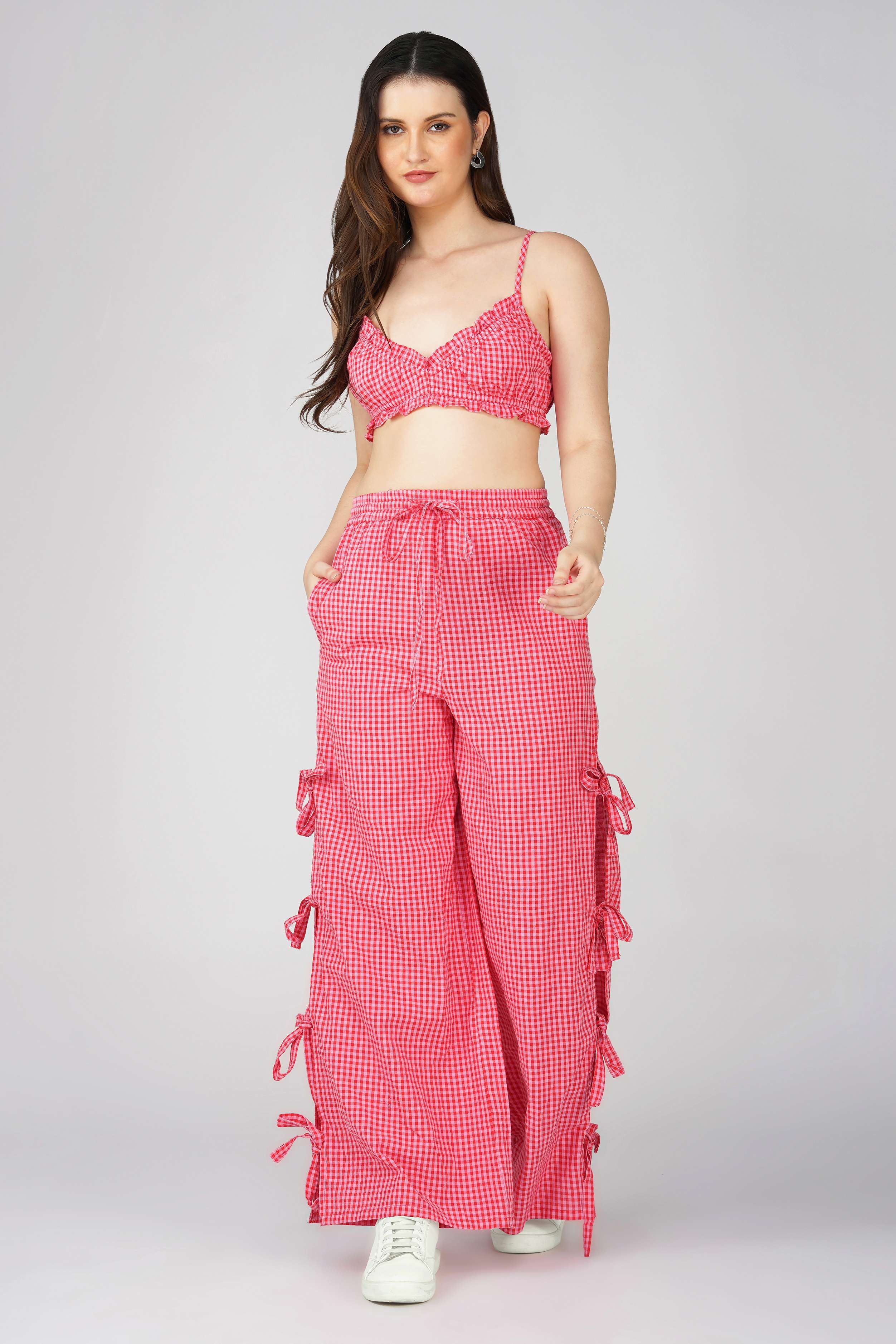 Red Gingham Bralette Top - Image 3