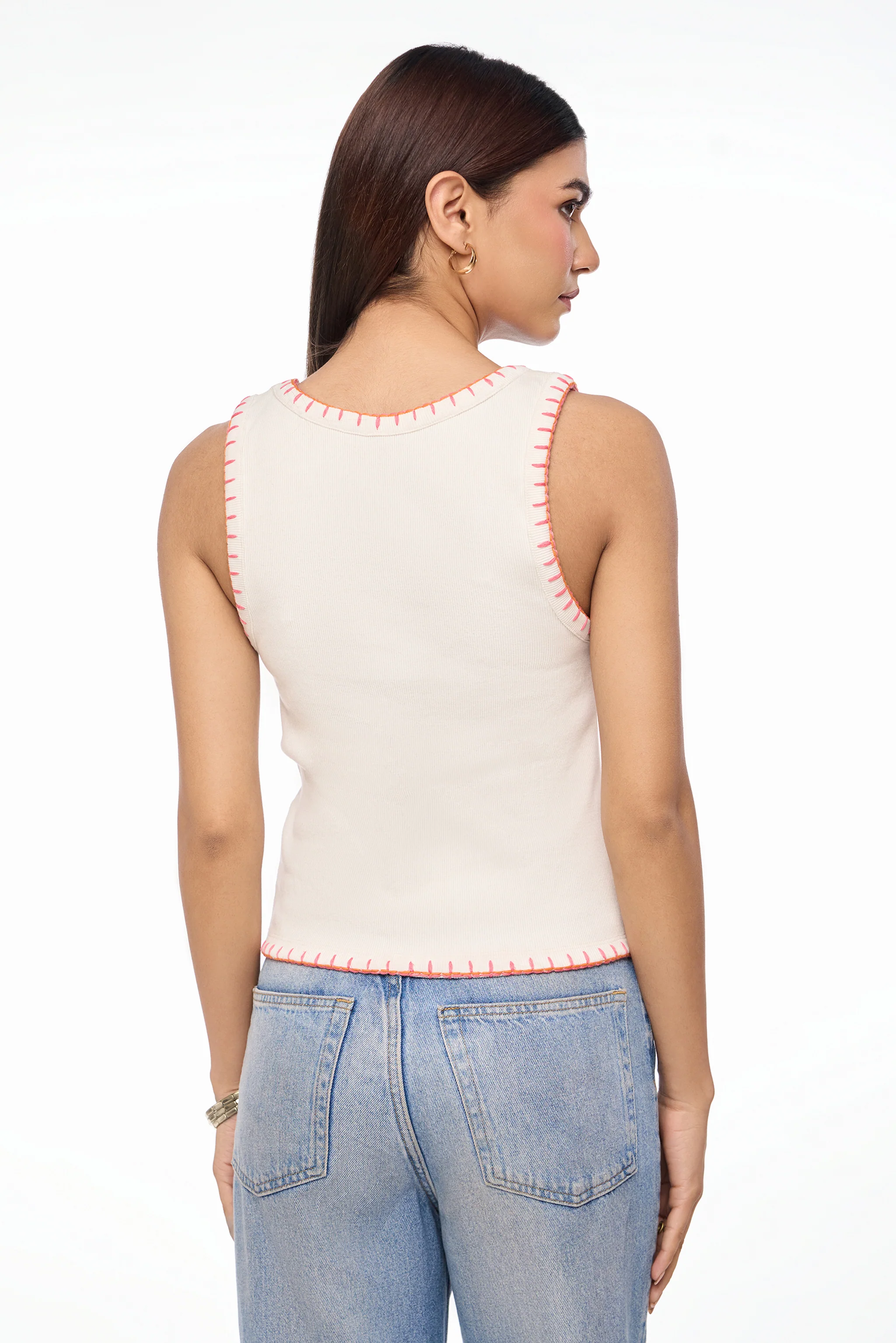 Riviera Bloom Embroidered Tank - Image 4