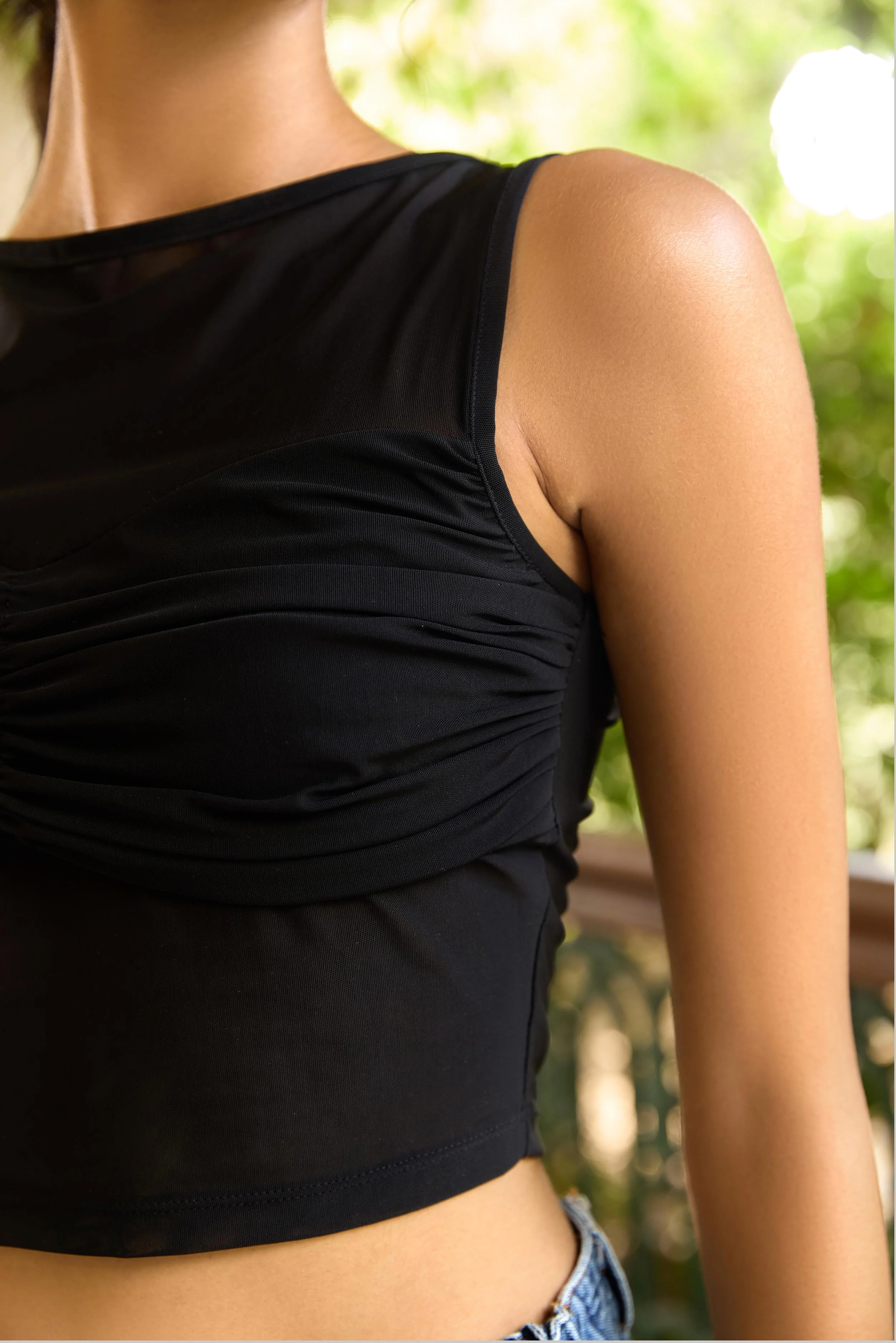 Ruched Mesh Top - Image 4