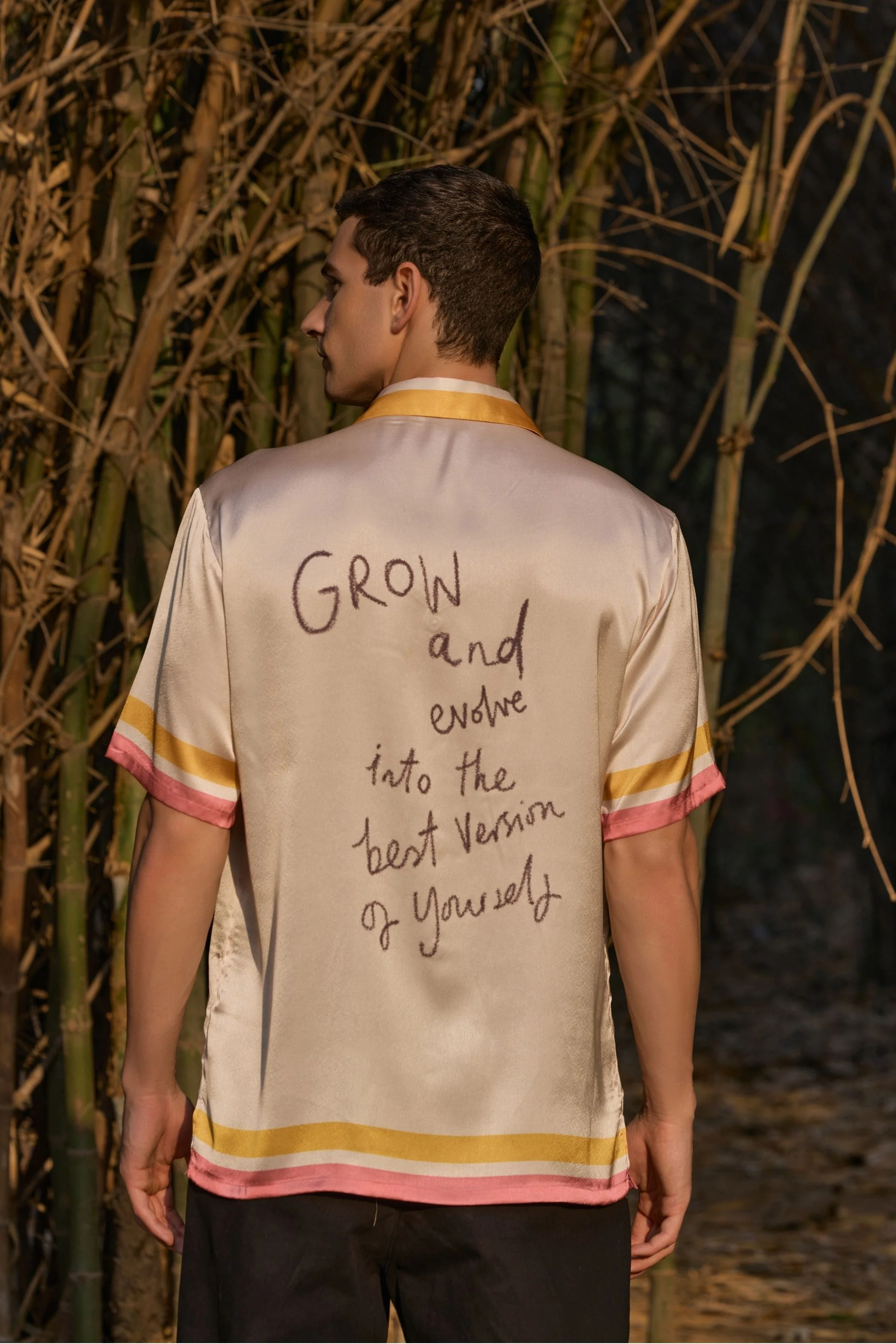 Satin Printed Camp Collar Shirt – Scribble Edition - Image 5