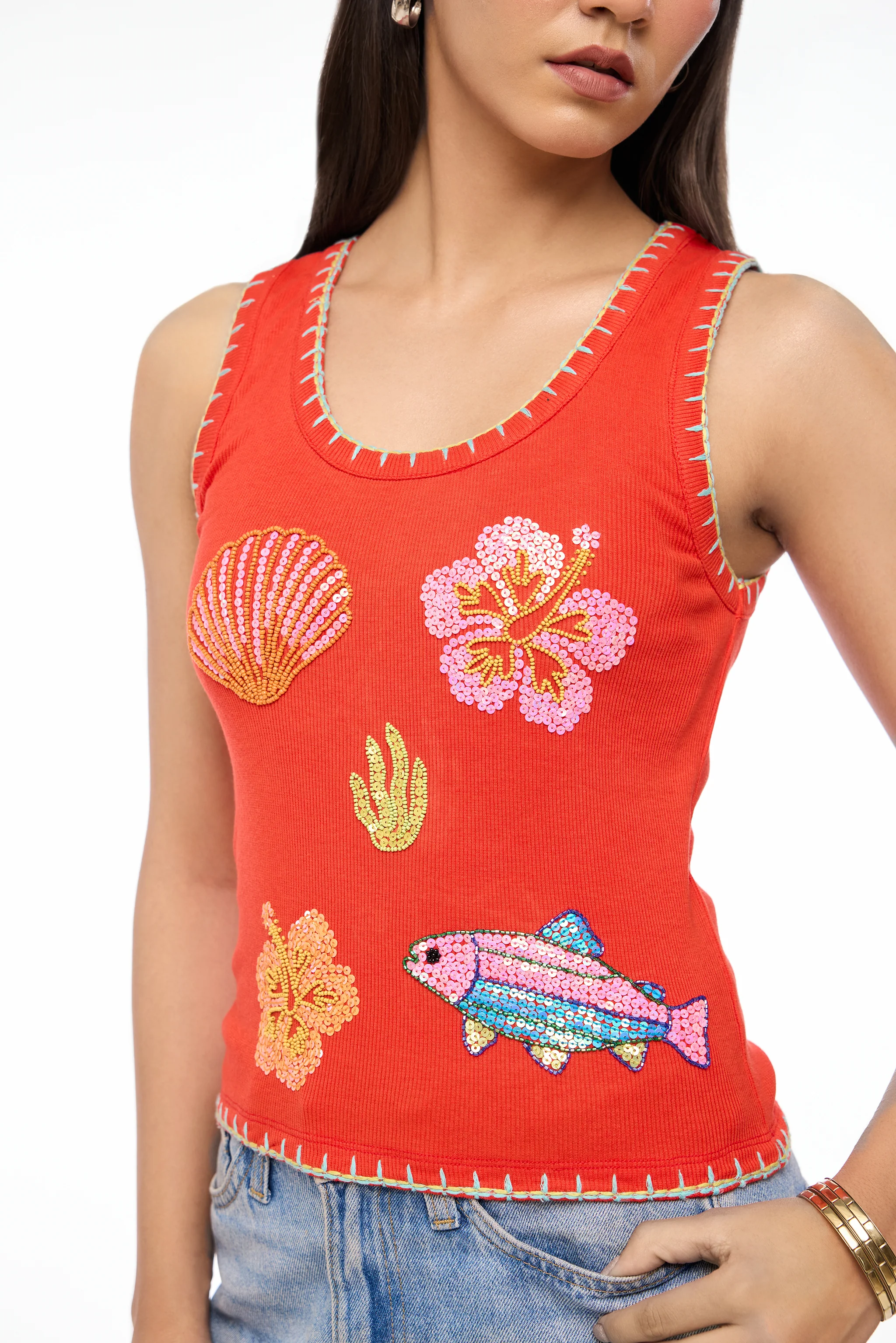 Scarlet Shore Embroidered Tank - Image 3