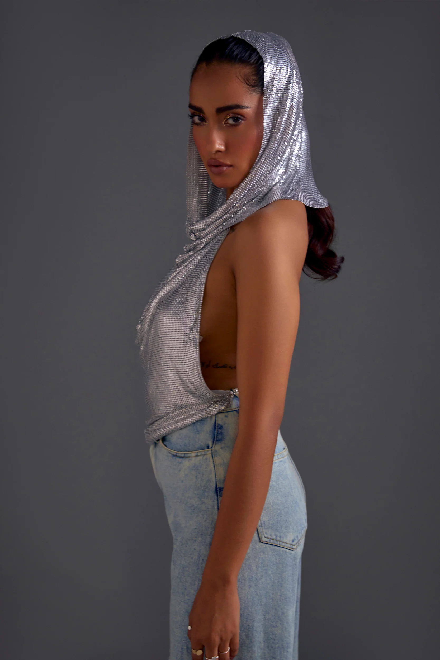 Silver Chainmail Hood - Image 2