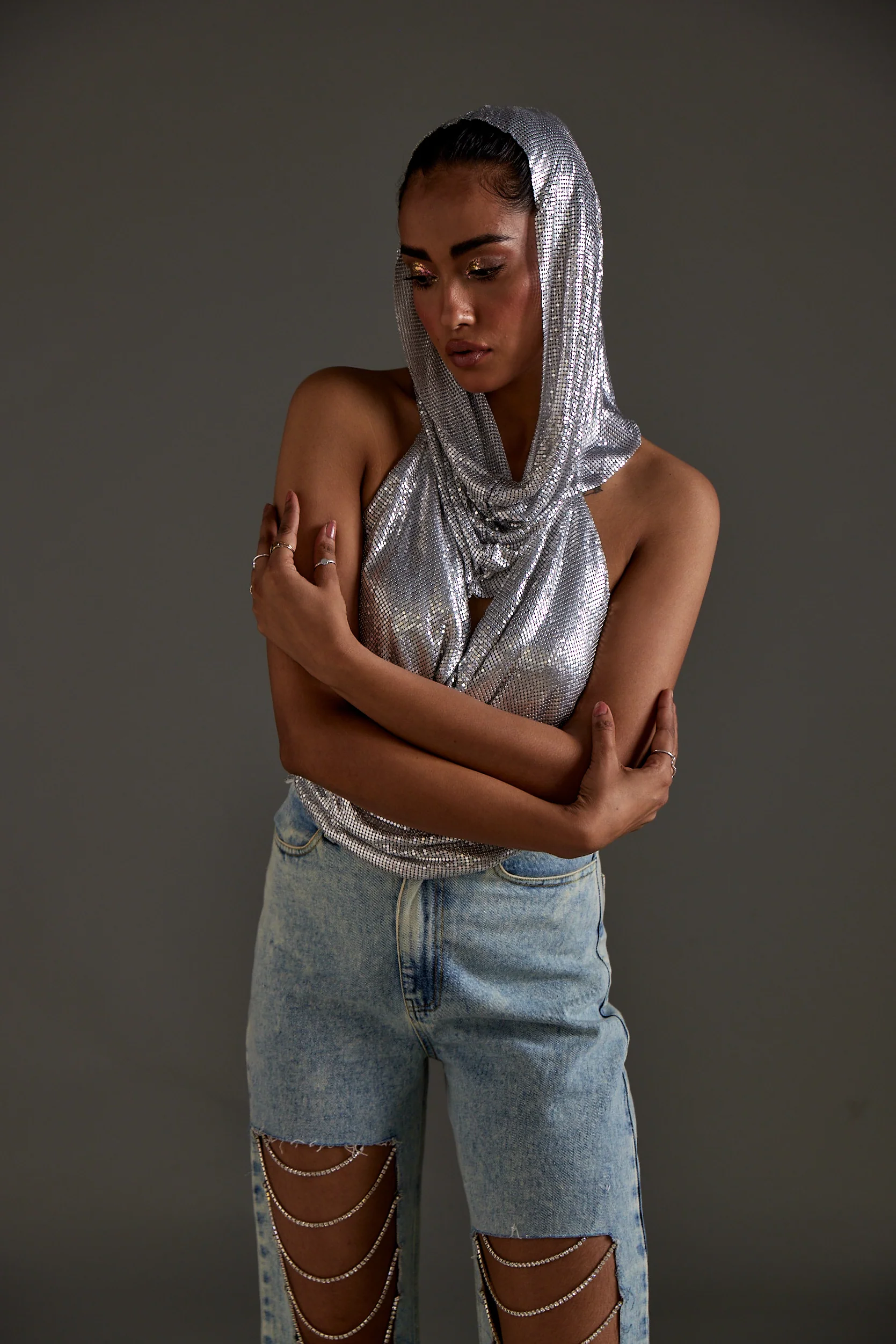 Silver Chainmail Hood - Image 3