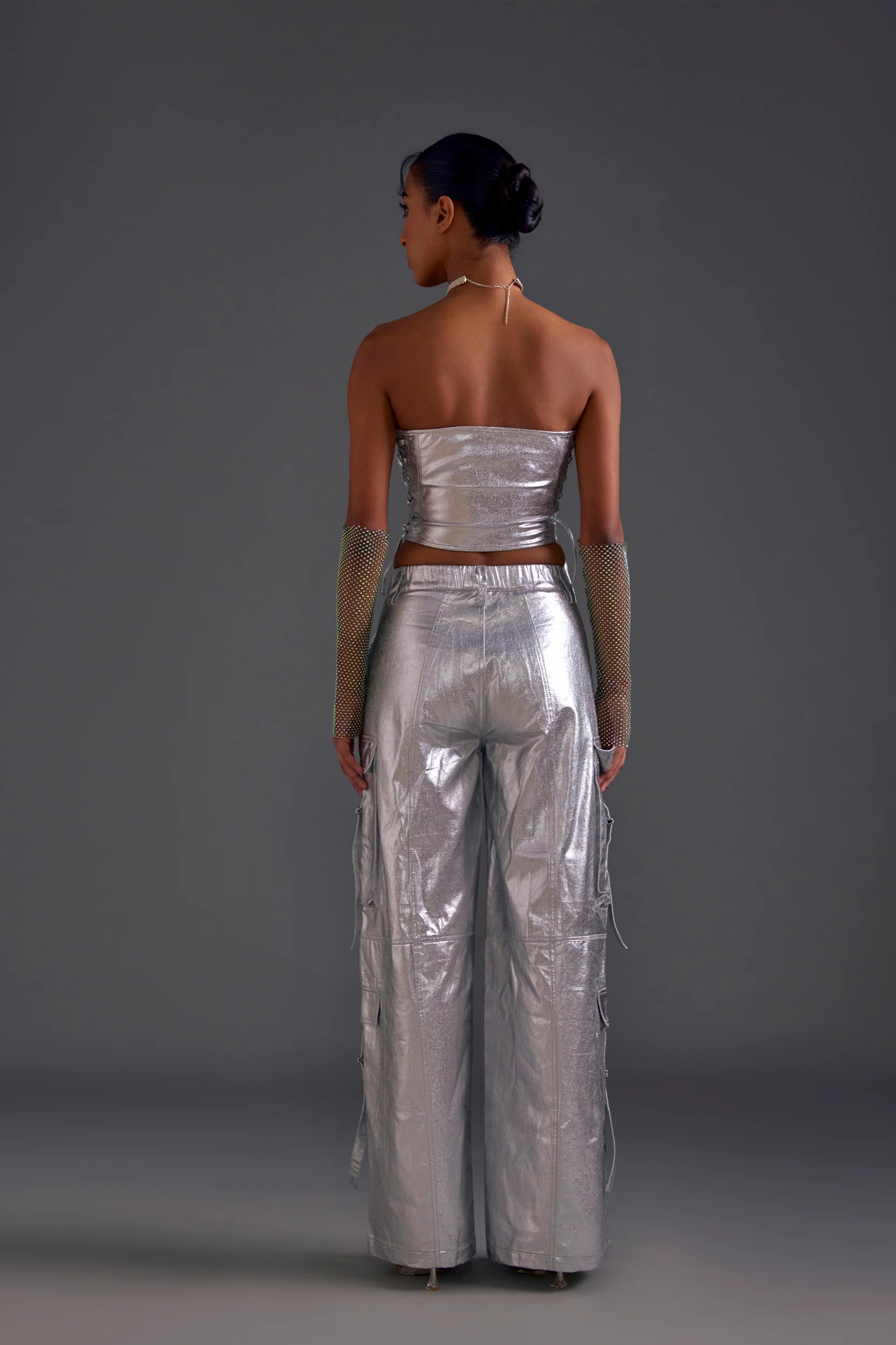 Silver Twill Corset - Image 6