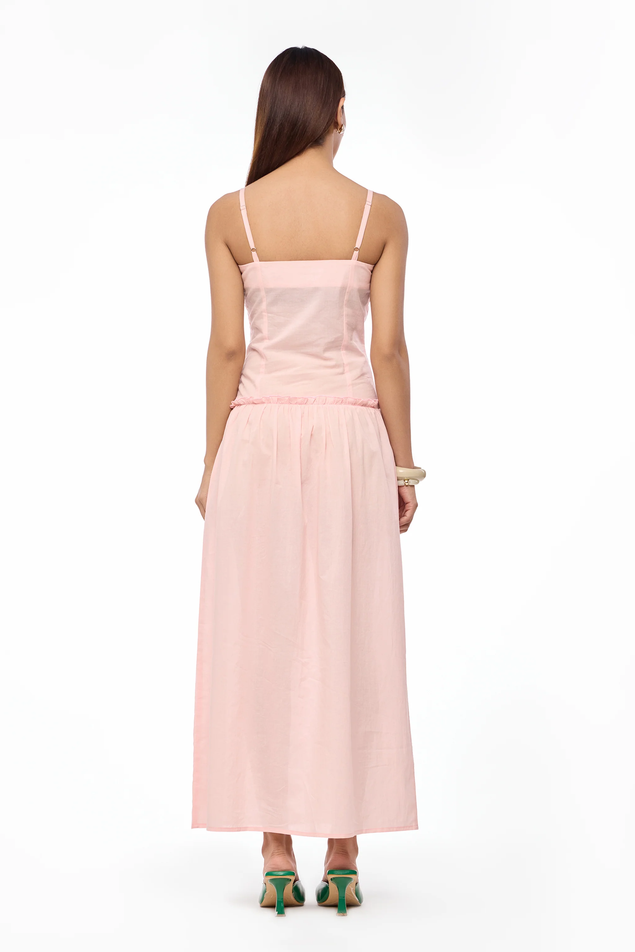 Soft Pink Ruched Bust Maxi Dress - Image 4