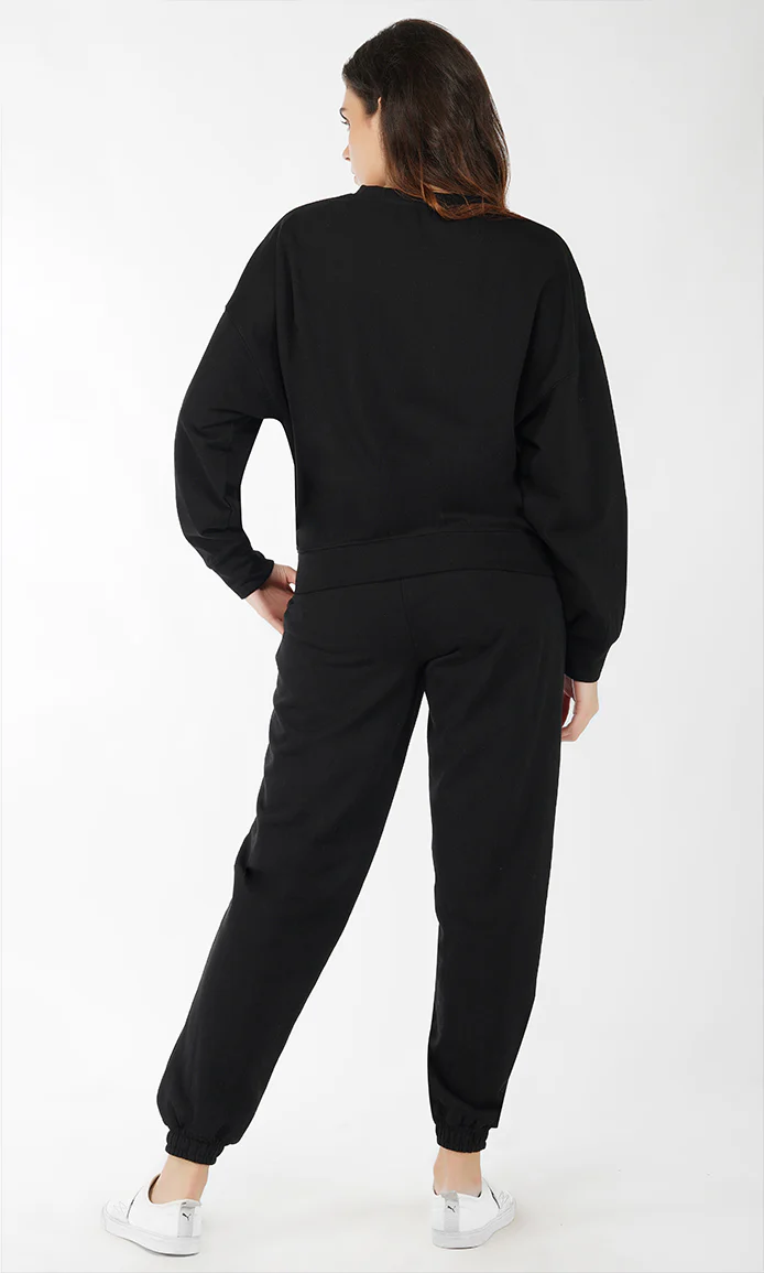Black Soft Touch Cotton Fleece Sweatshirt - Image 5