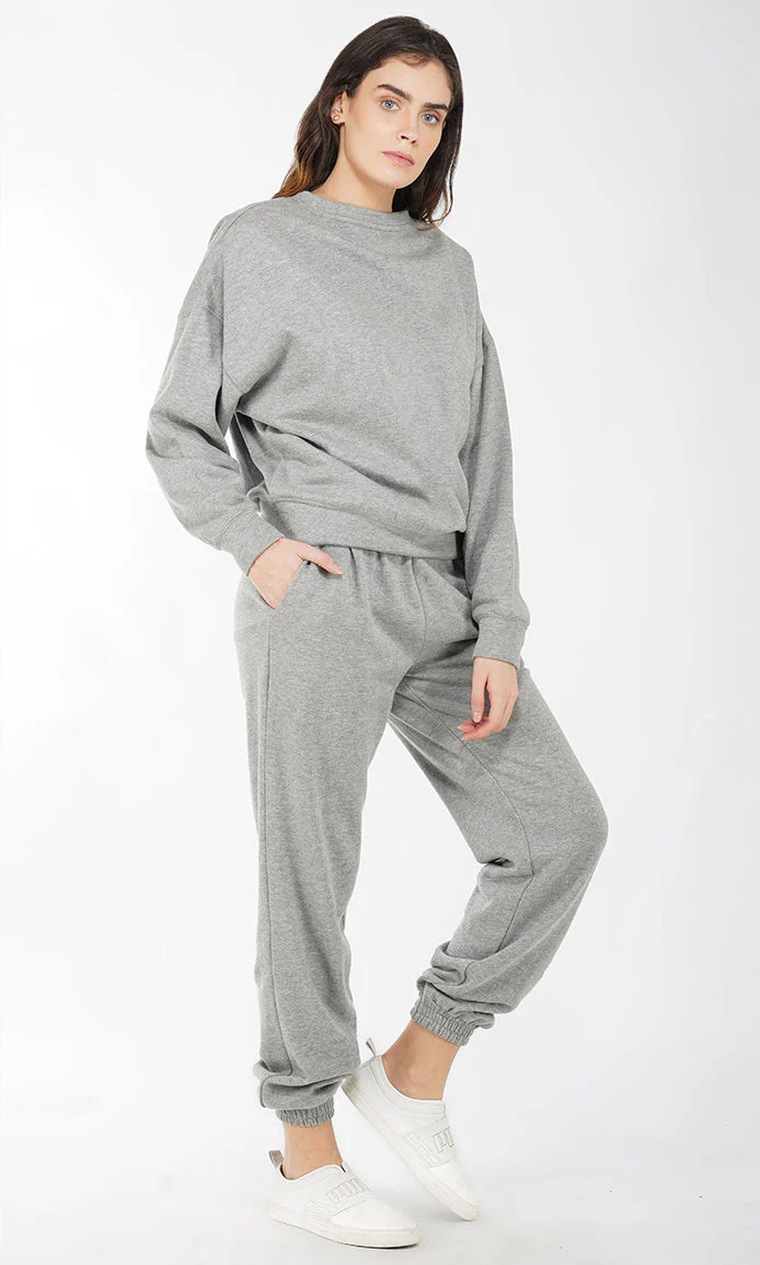 Grey Soft Touch Cotton Fleece Sweatshirt - Image 4