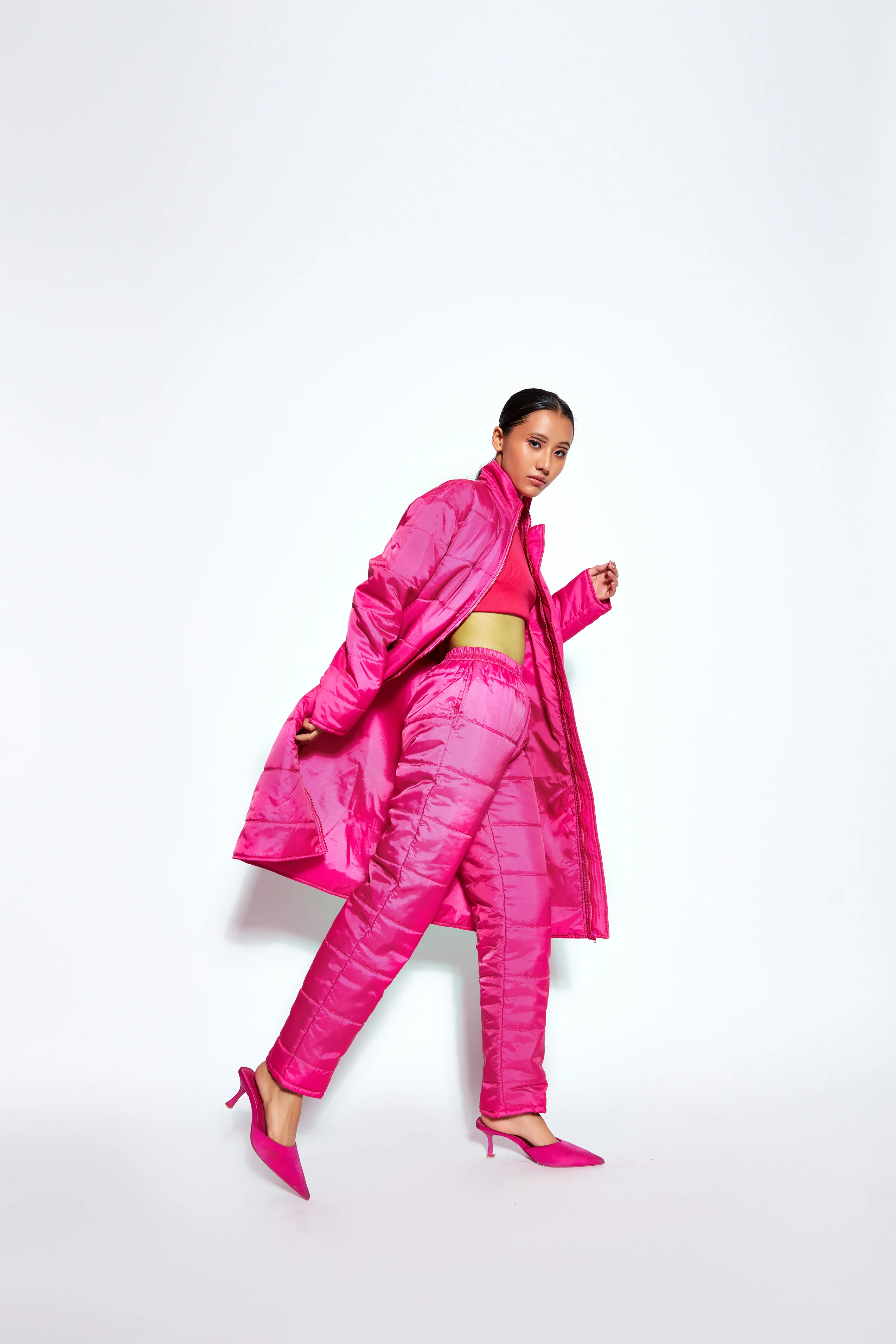 Unisex Puffer Pants- Pink - Image 3