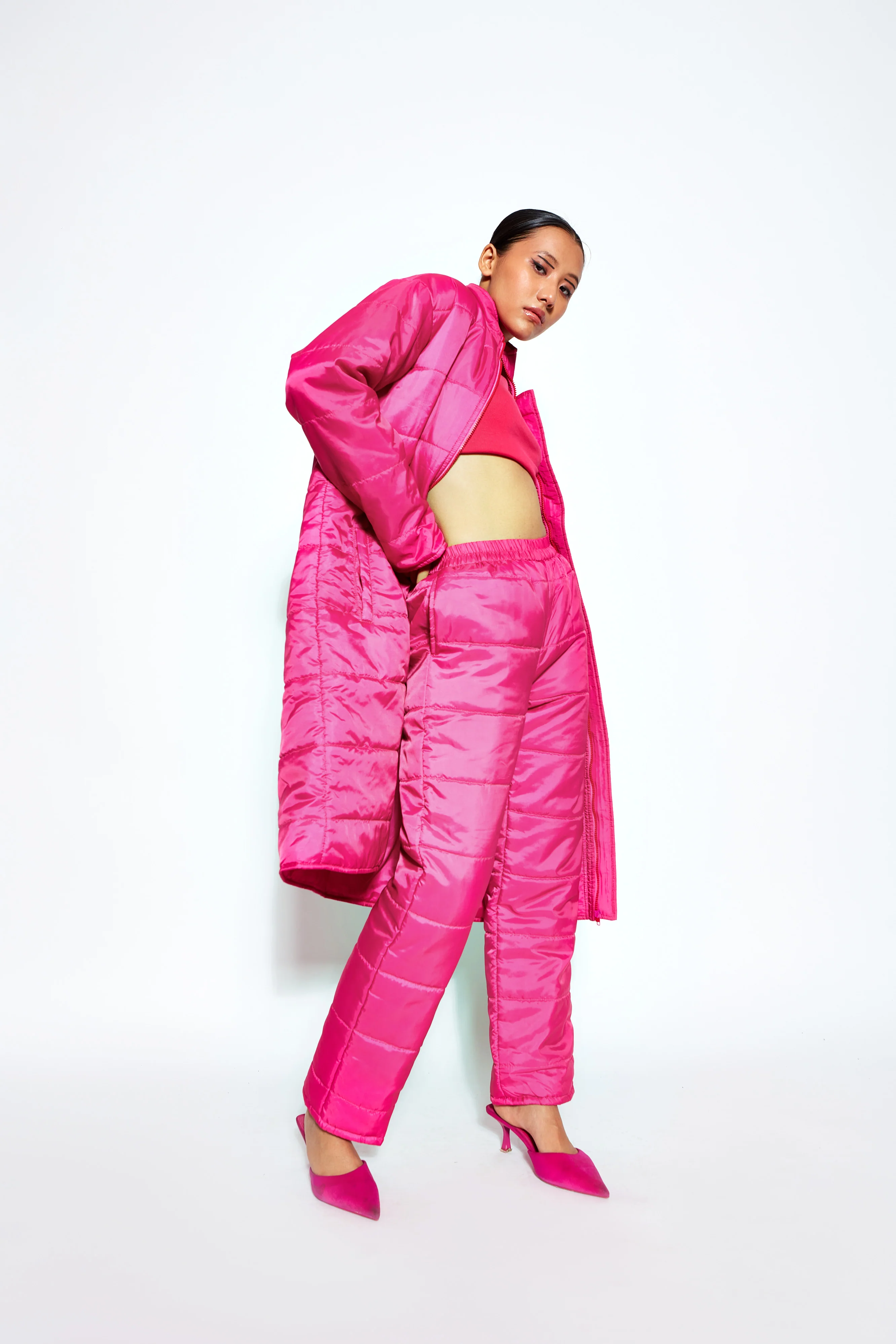Unisex Puffer Pants- Pink - Image 4