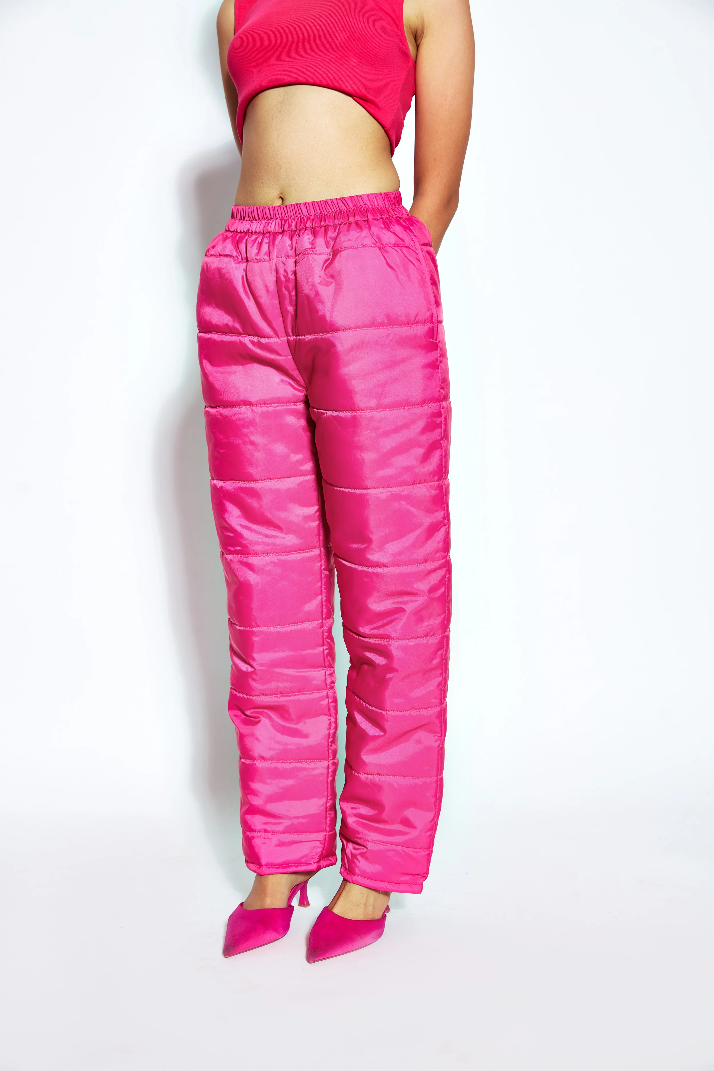 Unisex Puffer Pants- Pink - Image 5