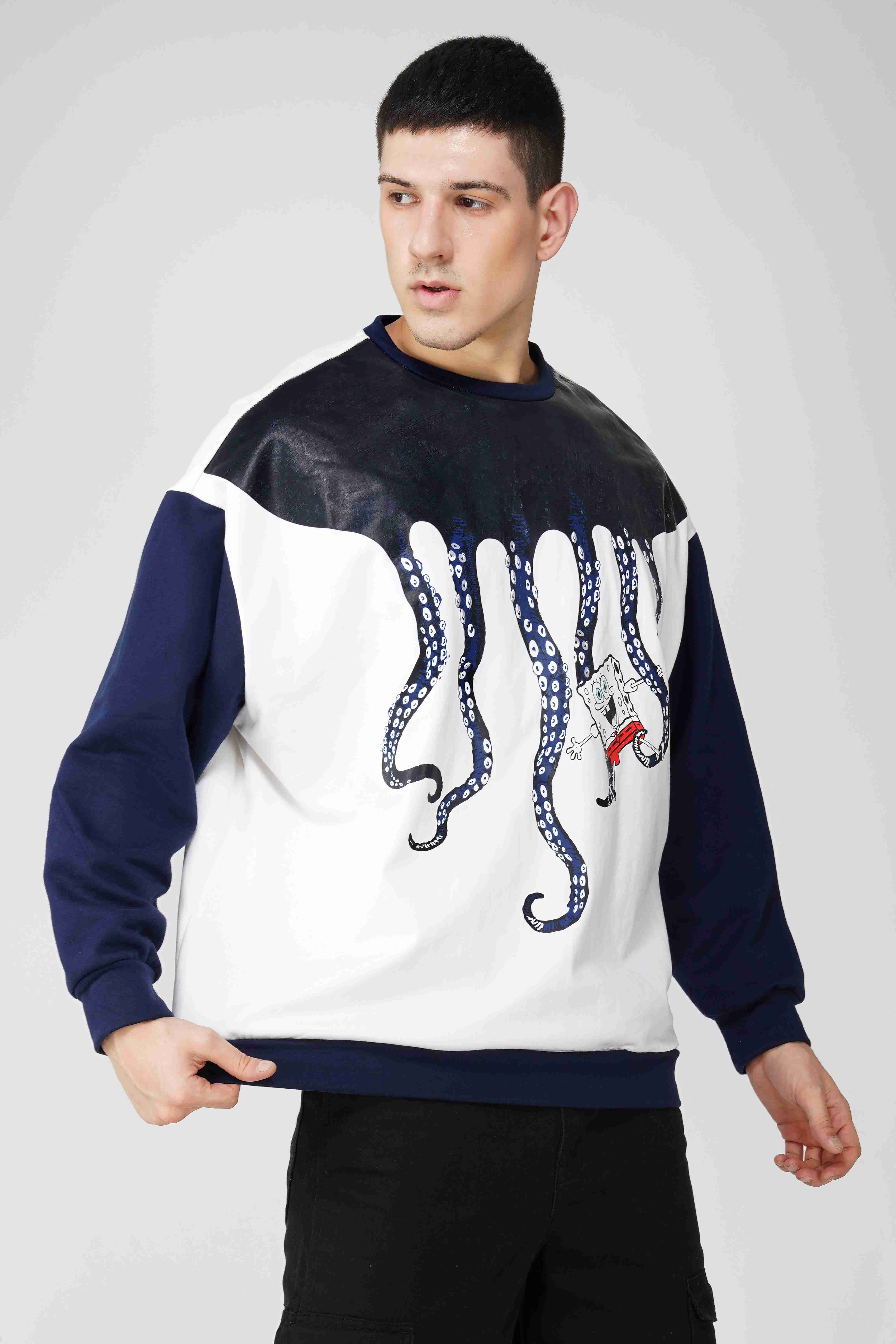 SpongeBob: Day with Squidward Oversized Men's Sweatshirt - Image 3