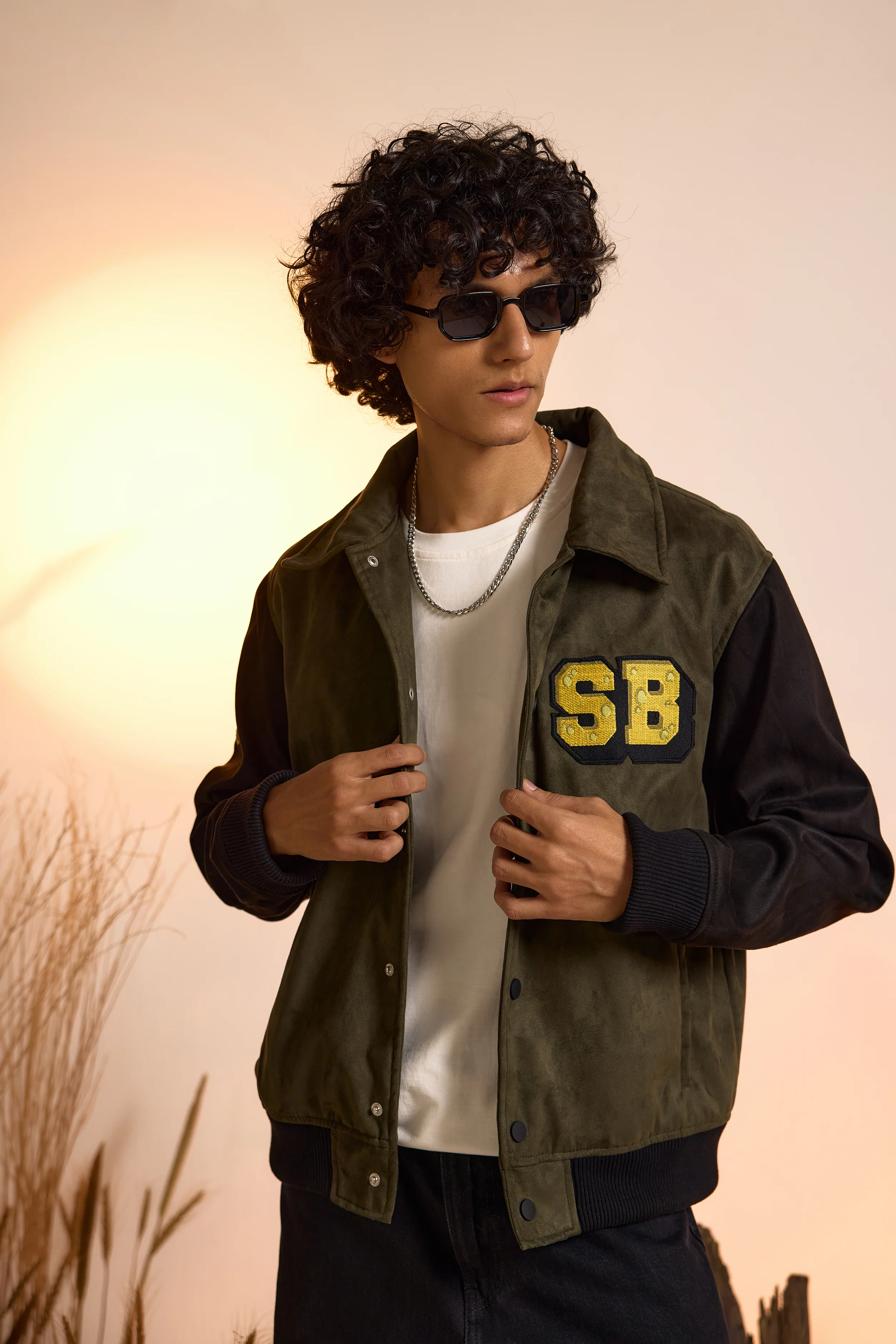 Spongebob: Embellished Suede Bomber Jacket - Image 5