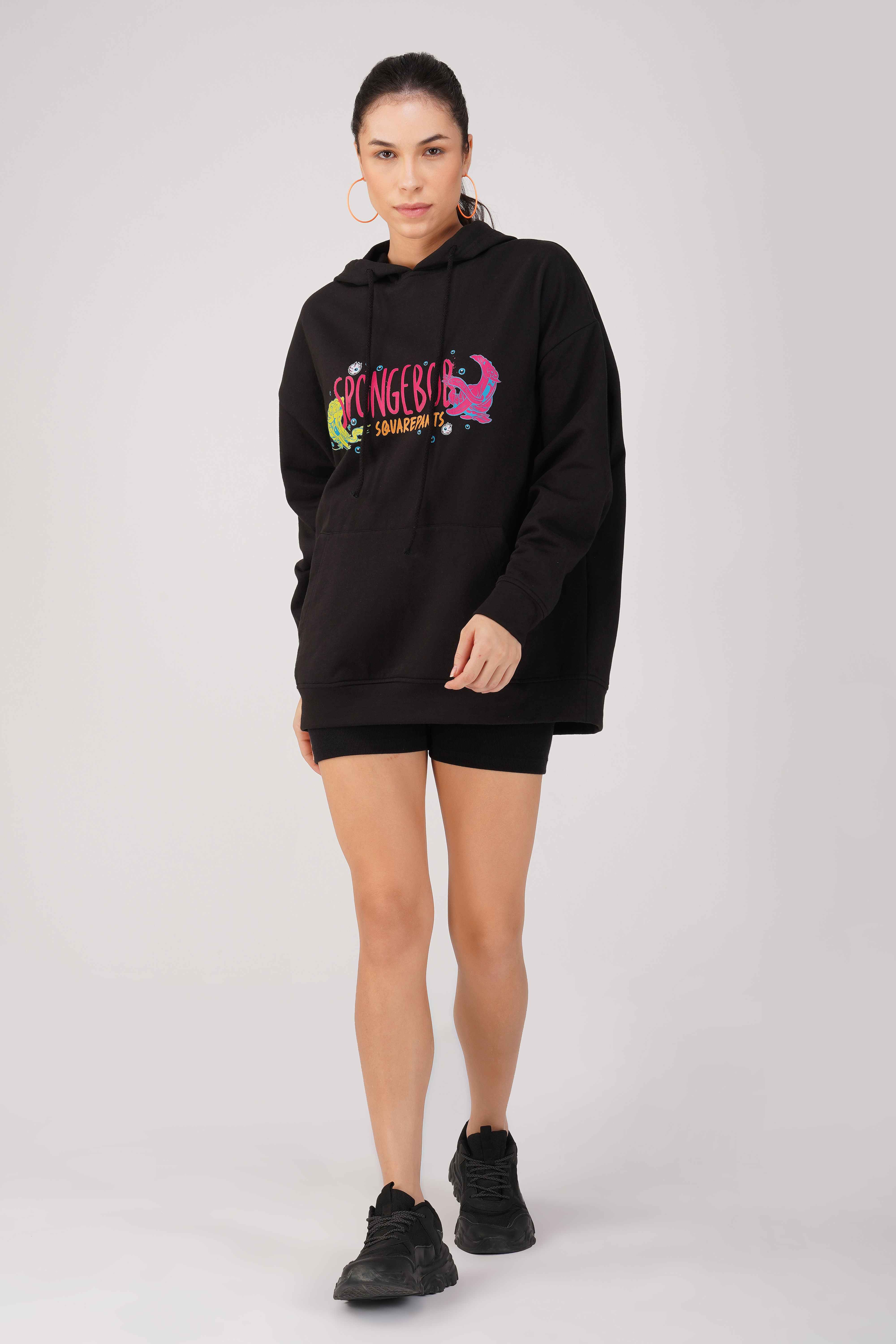 SpongeBob: I Can See You Oversized Hoodie-Black - Image 3