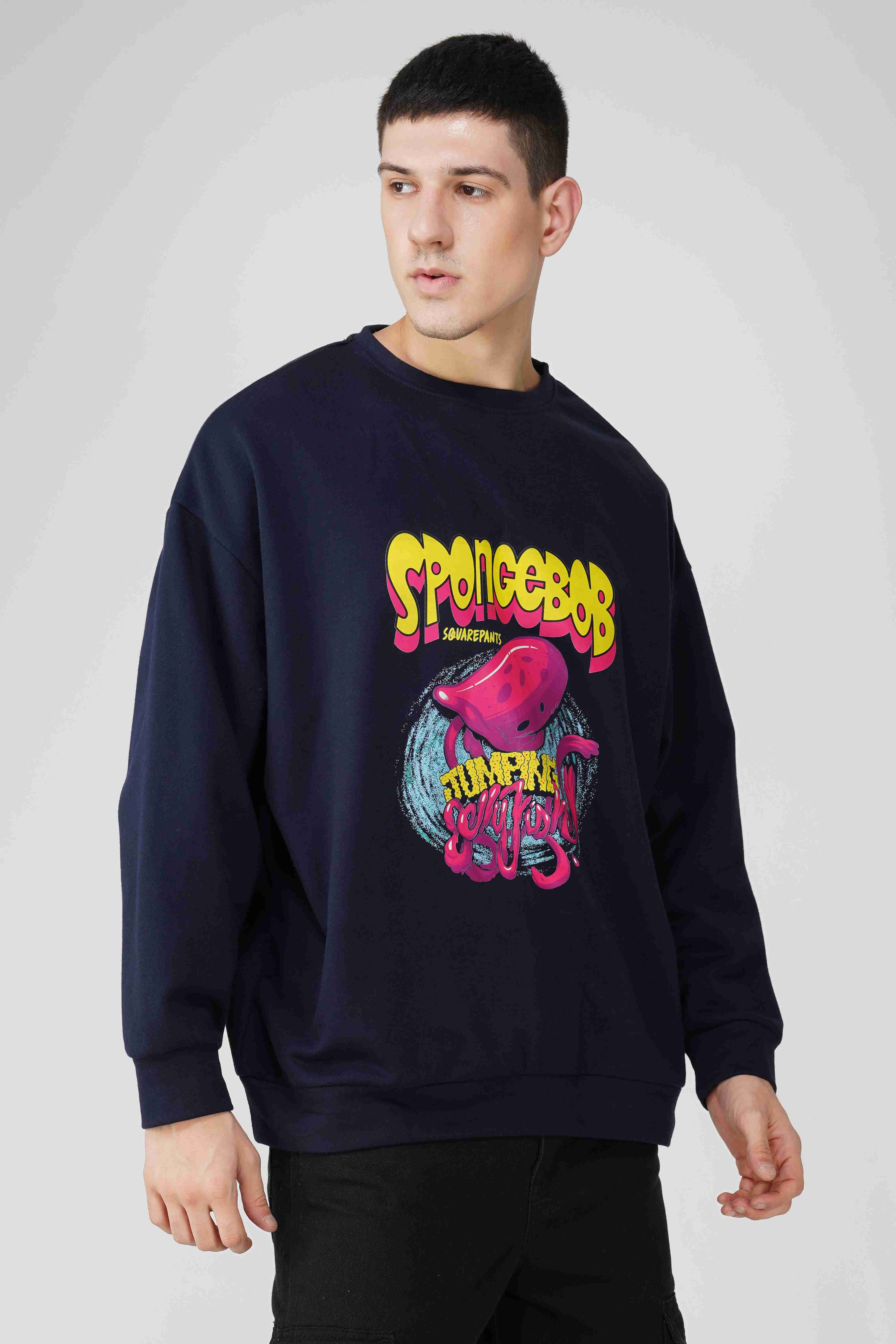 SpongeBob: Jumping Jellyfish Oversized Men's Sweatshirt - Image 3