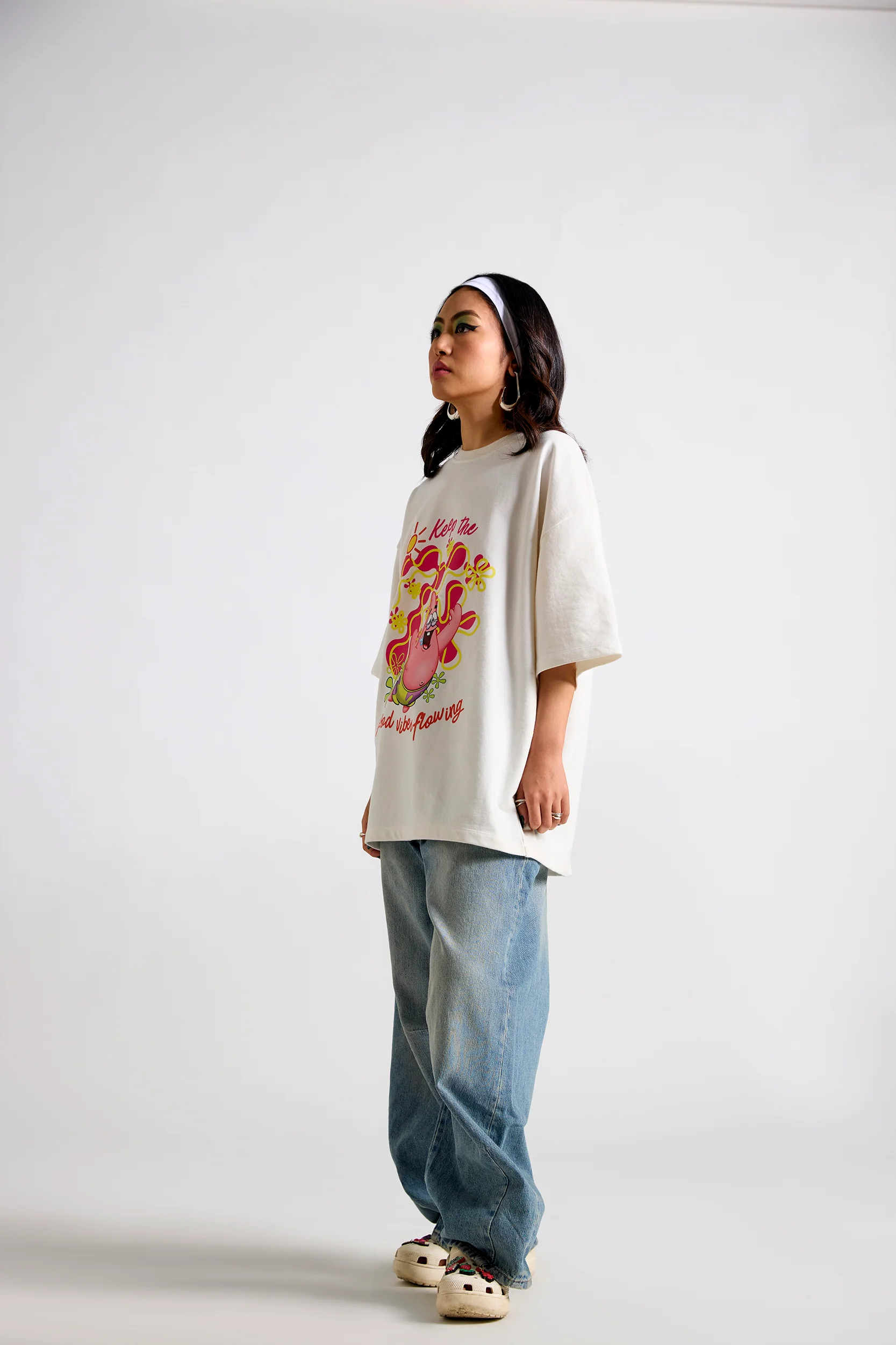 Spongebob:Keep the Good Vibes Flowing Oversized T-shirt - Image 3