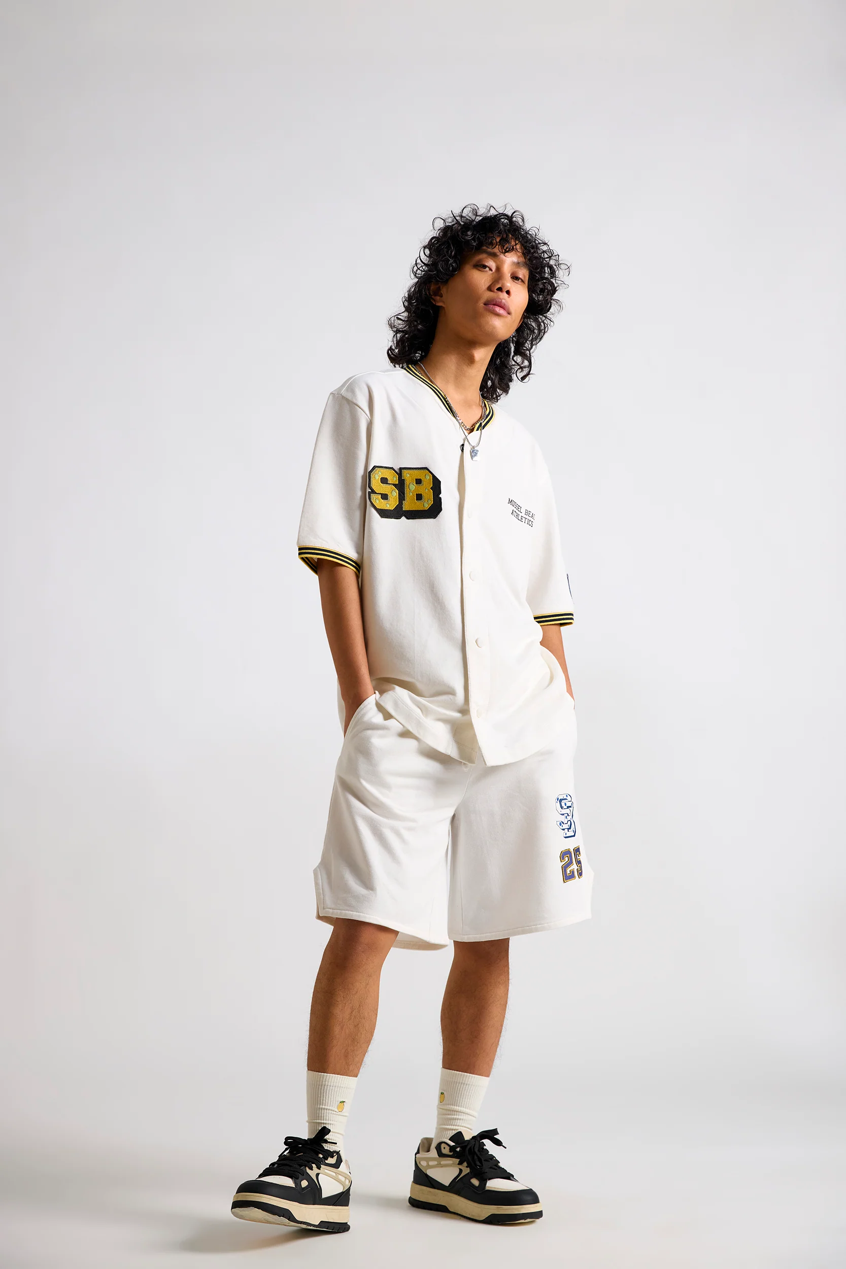 SpongeBob: Mussel Beach Athletics Men's Varsity T-shirt and Shorts Set - Image 3