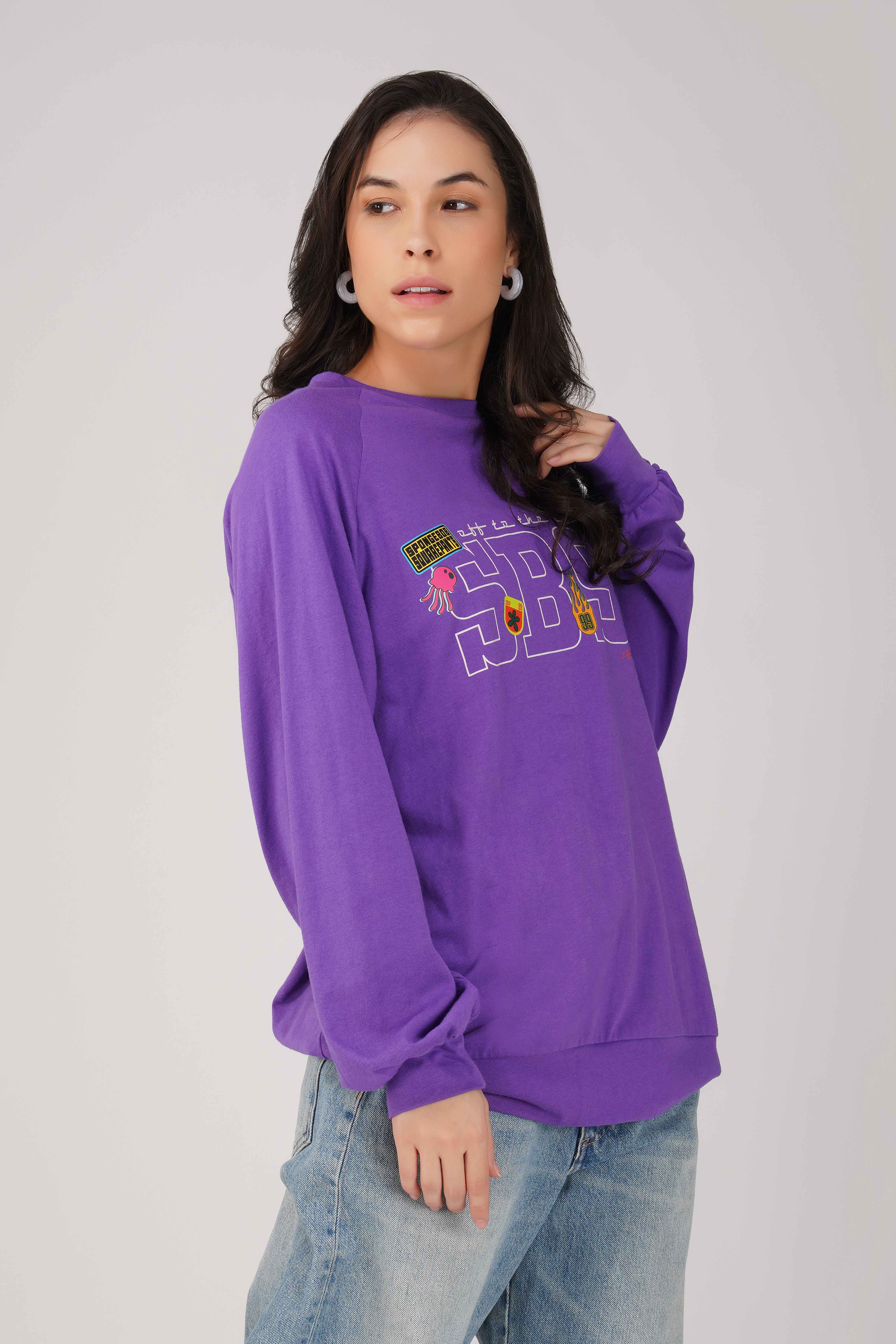 SpongeBob: Off to the Races Oversized T-shirt-Purple - Image 3
