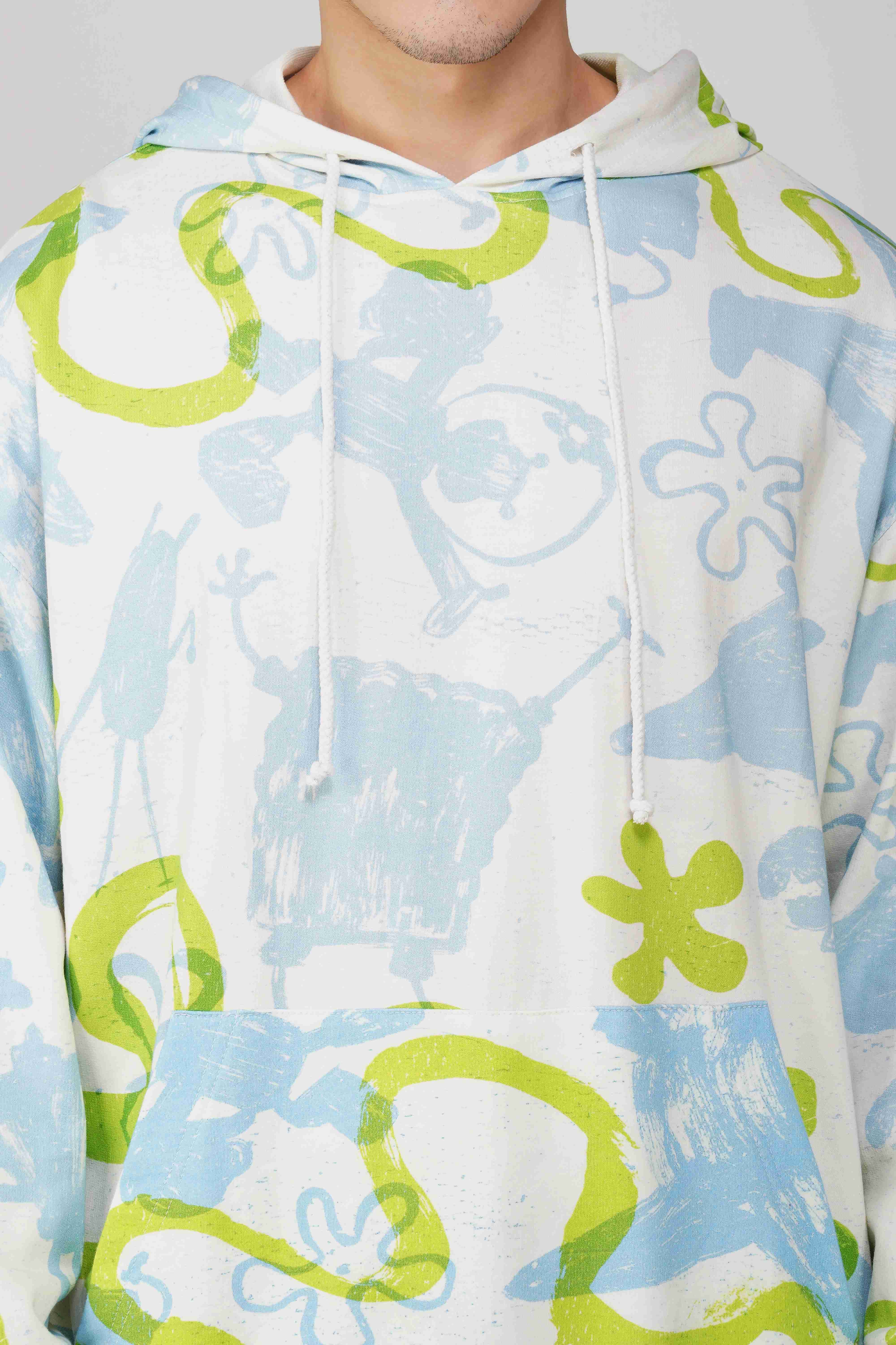 Spongebob Printed Oversized Men's Hoodie - Image 4