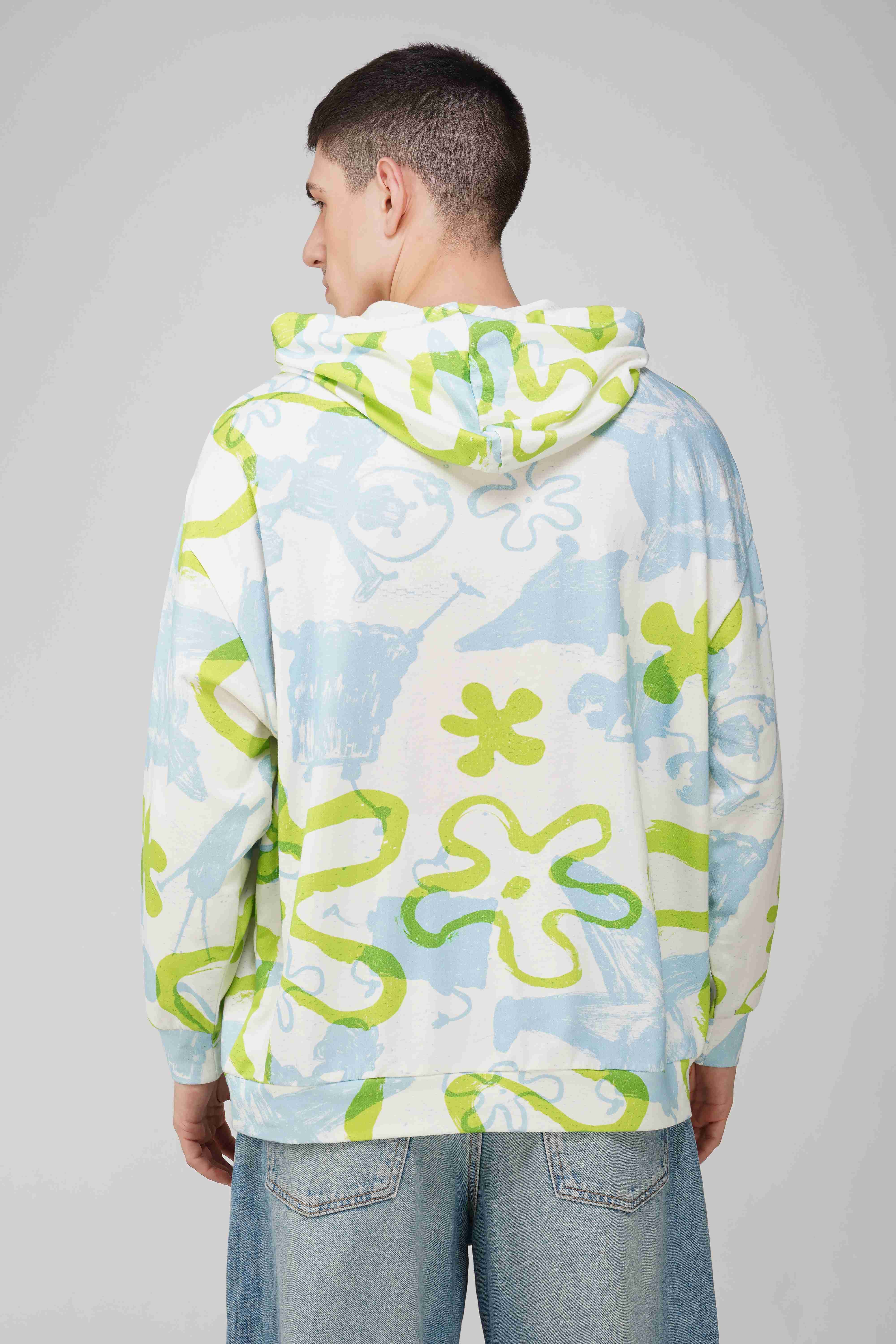 Spongebob Printed Oversized Men's Hoodie - Image 6