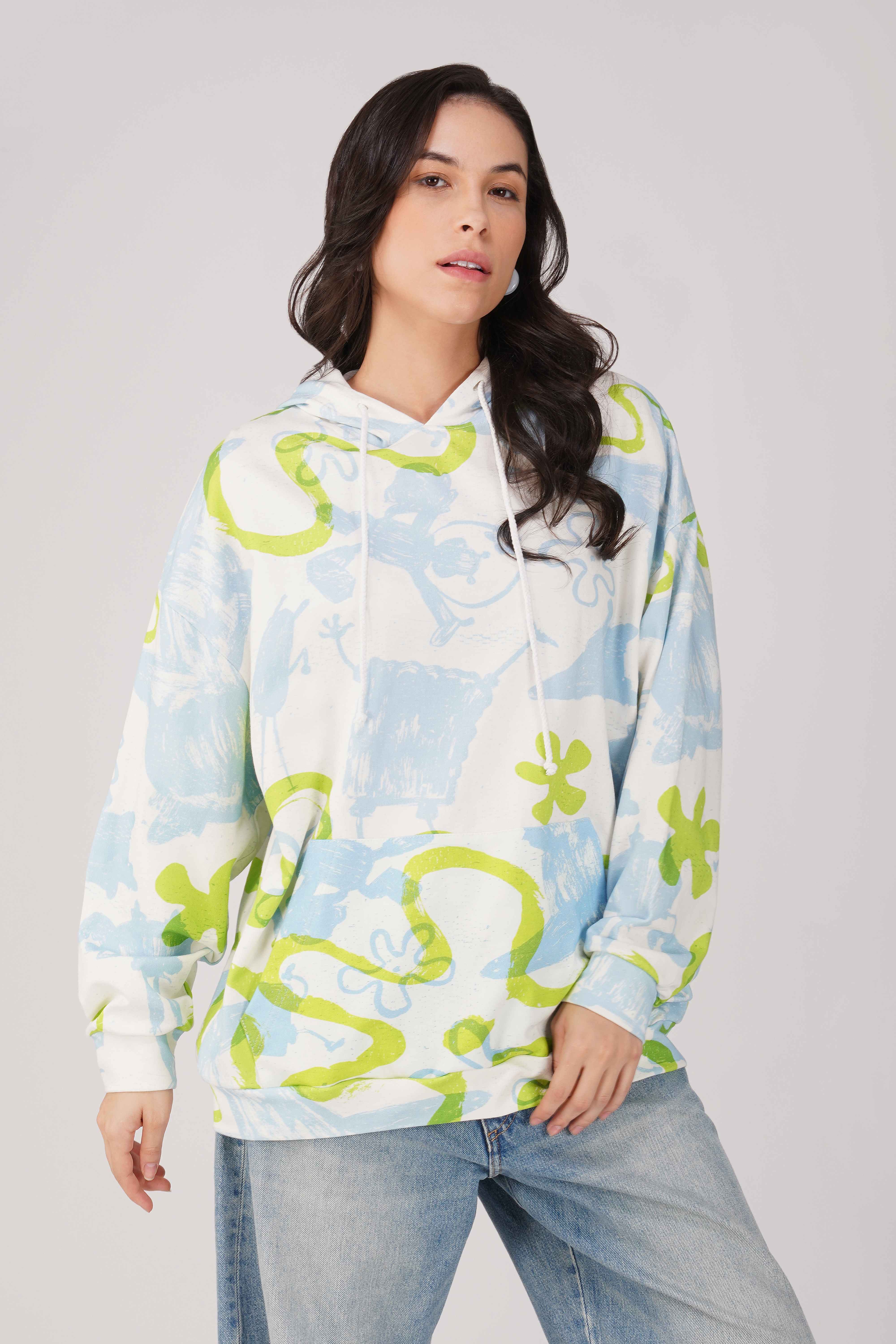 Spongebob Printed Oversized Hoodie - Image 4