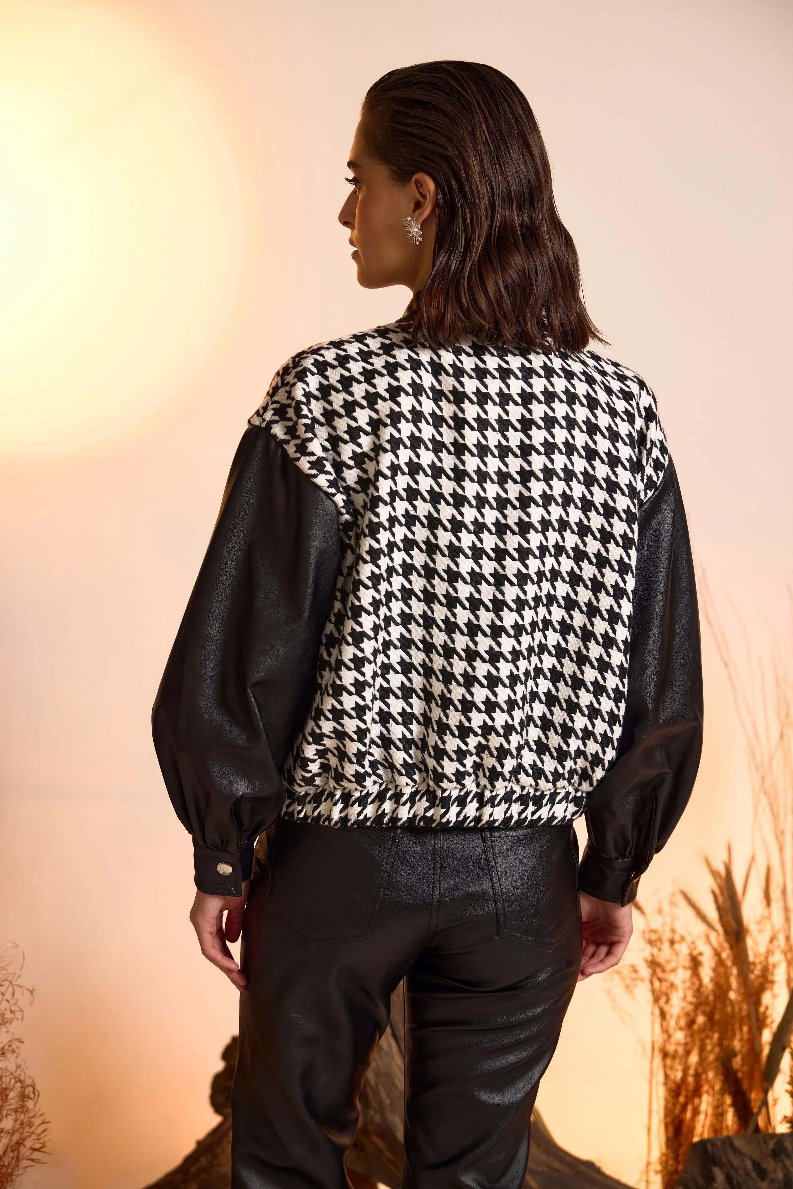 Structured Houndstooth Jacket - Image 4