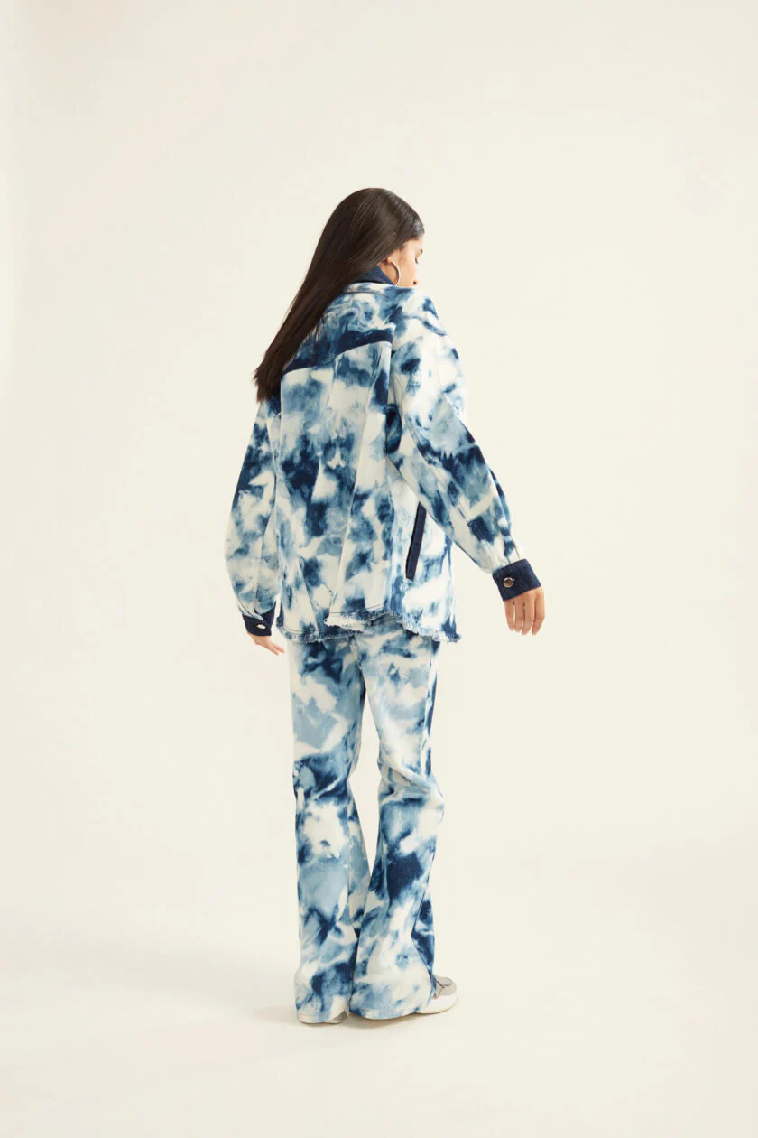 Tie & Dye Effect Oversized Jacket and Jeans Set - Image 8