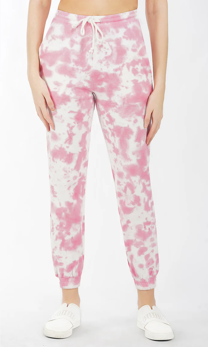 Pink-White Tie & Dye Joggers - Image 3