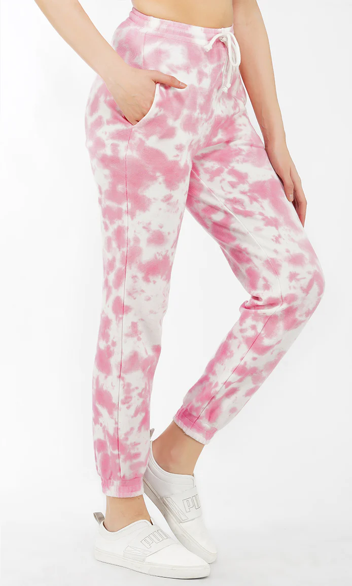 Pink-White Tie & Dye Joggers - Image 4