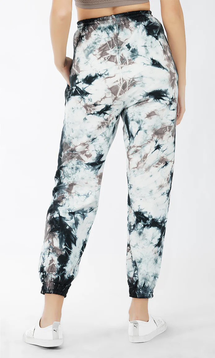 Black-White Tie & Dye Joggers - Image 5