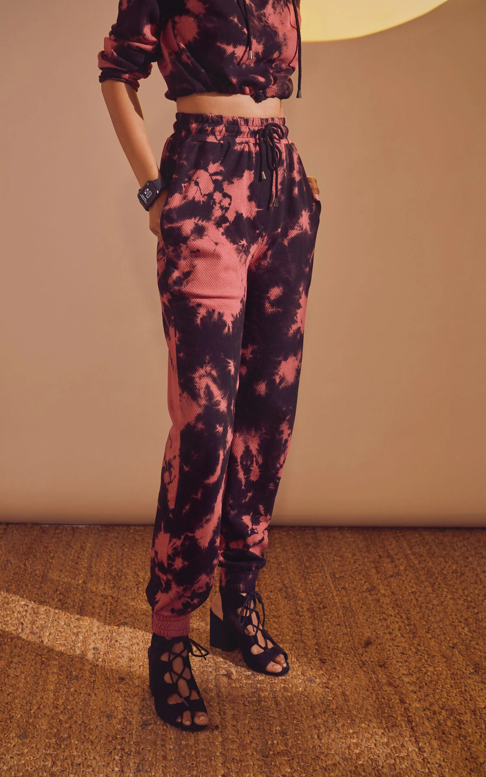 Black-Pink Tie & Dye Joggers