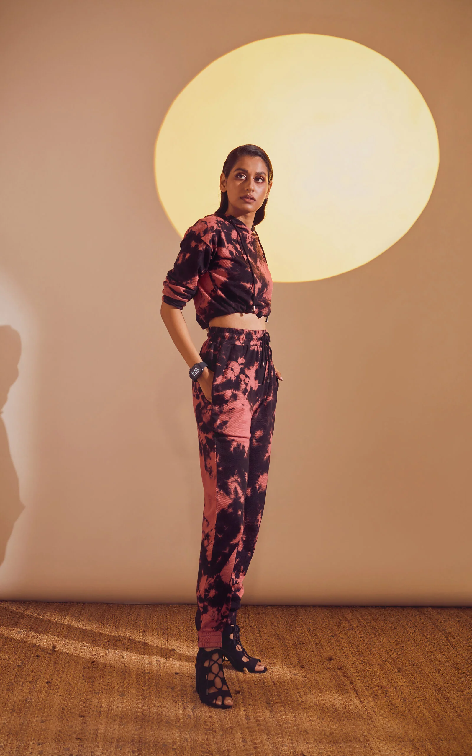 Black-Pink Tie & Dye Joggers - Image 2