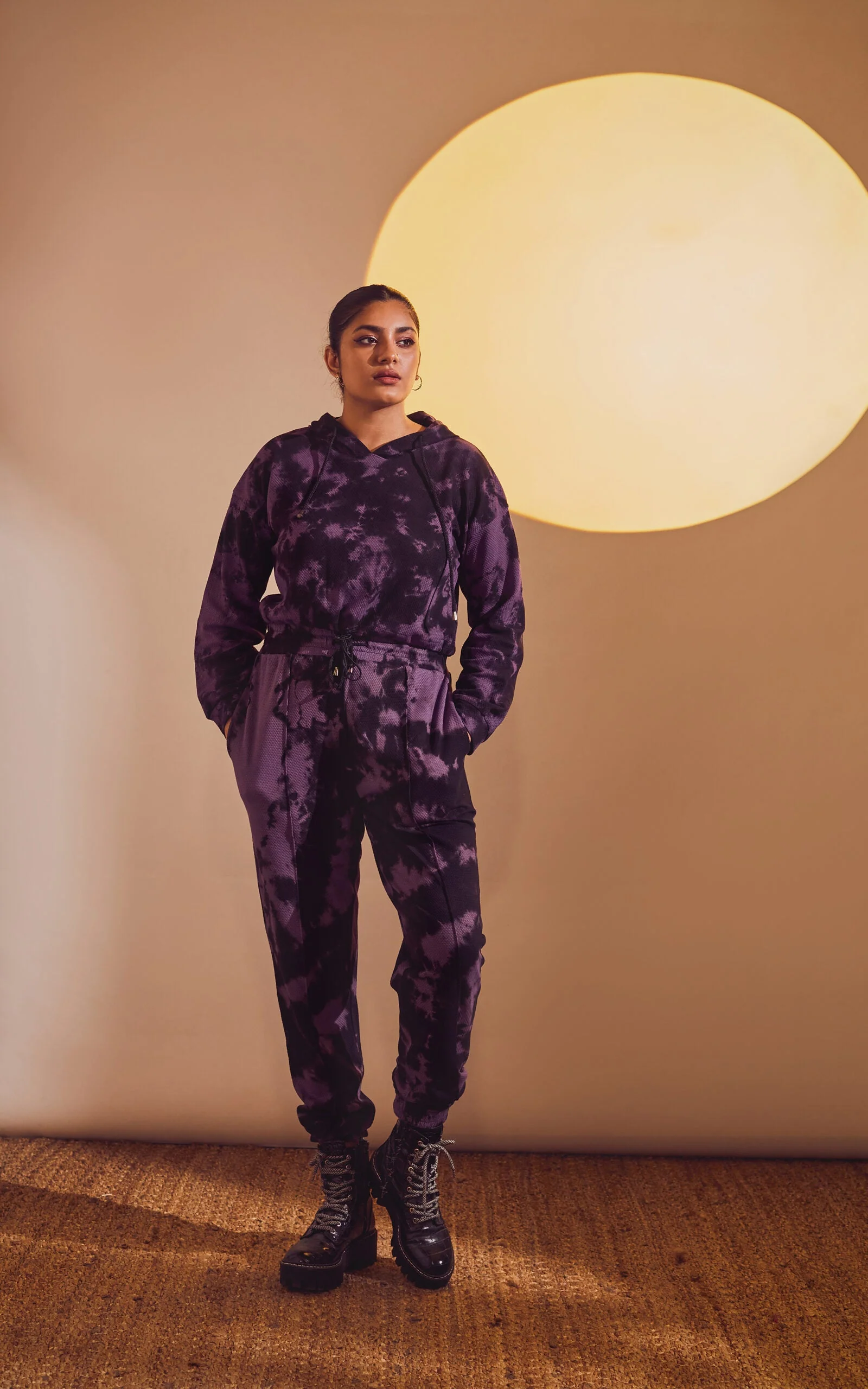 Black-Lavender Tie & Dye Joggers - Image 3