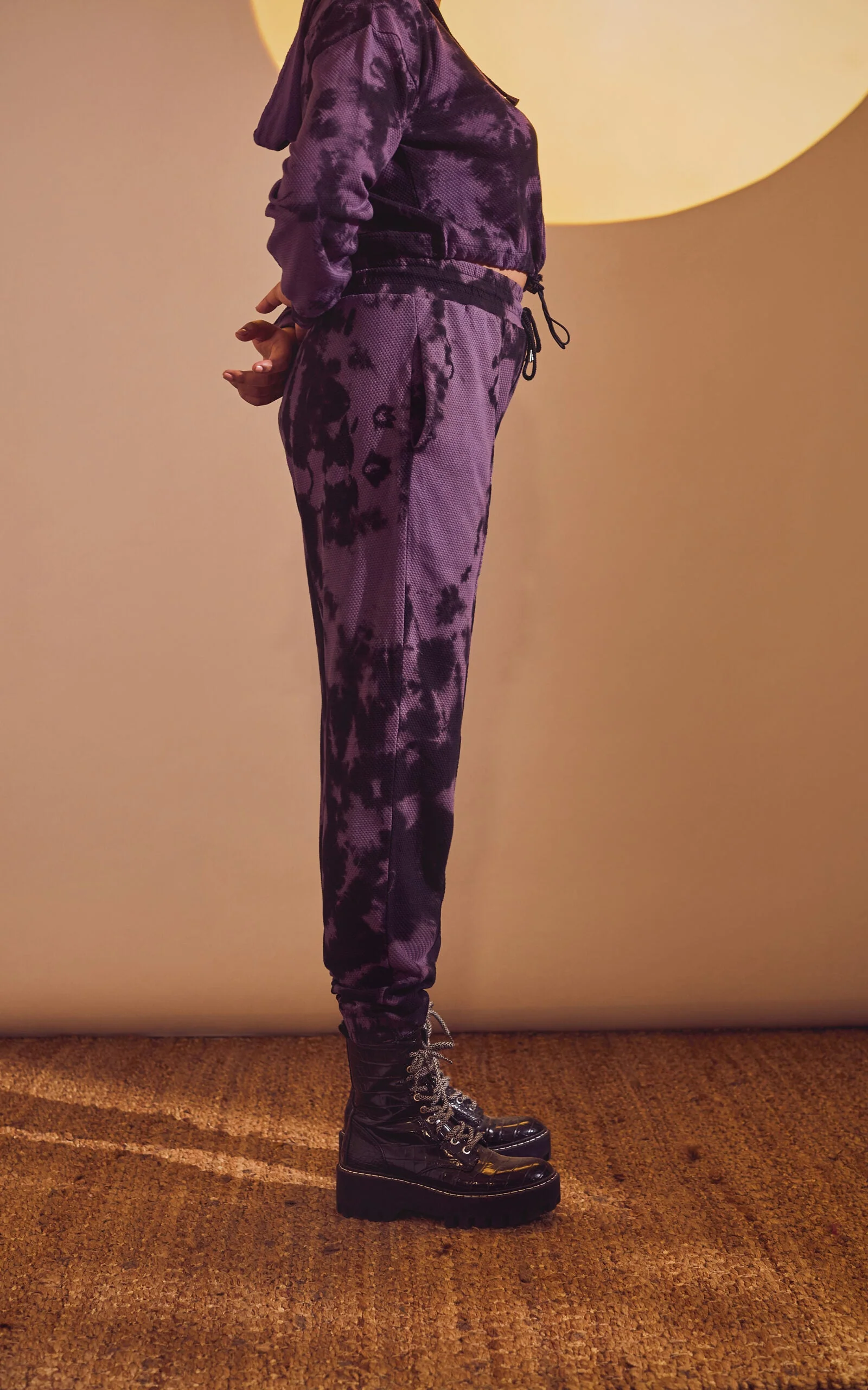 Black-Lavender Tie & Dye Joggers - Image 4