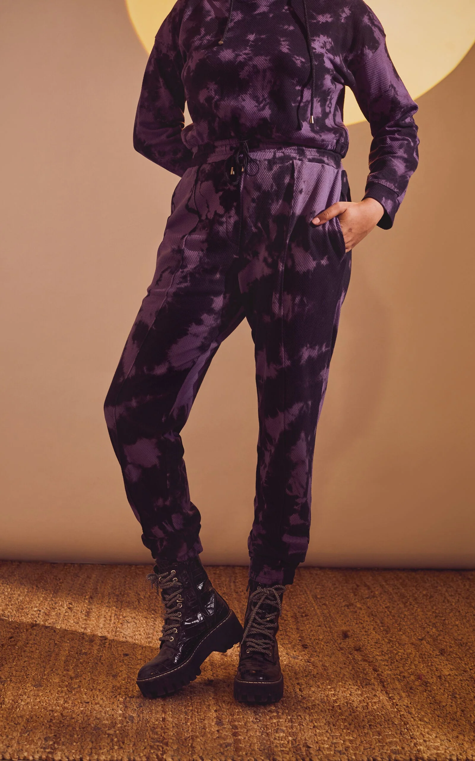 Black-Lavender Tie & Dye Joggers - Image 5