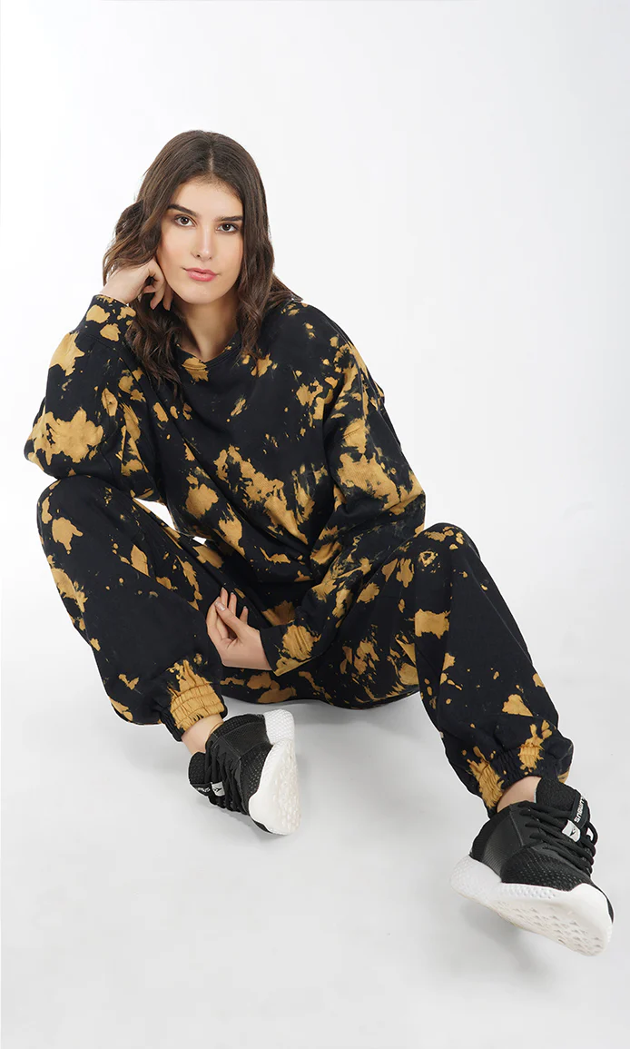 Black-Mustard Tie & Dye Joggers - Image 5