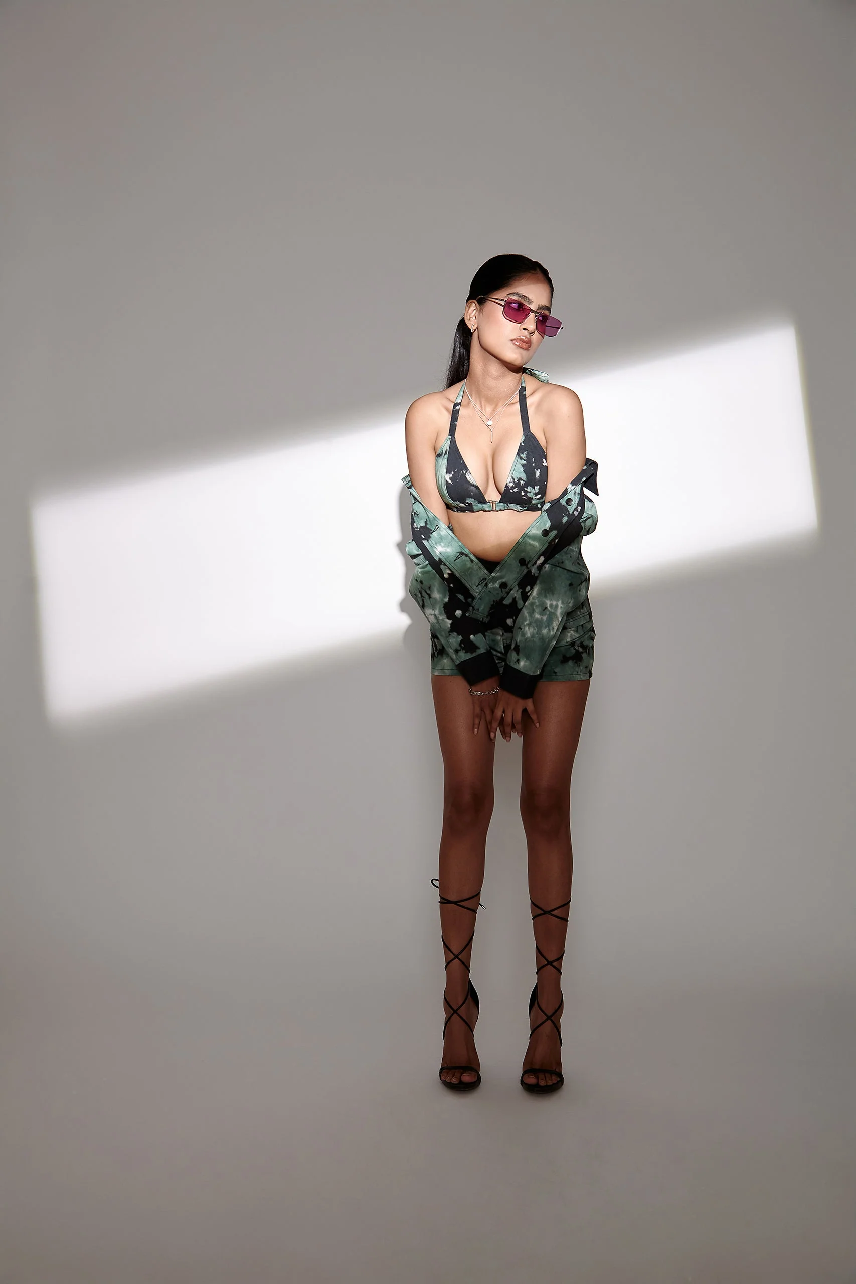 Green Tie & Dye Twill Overshirt - Image 3