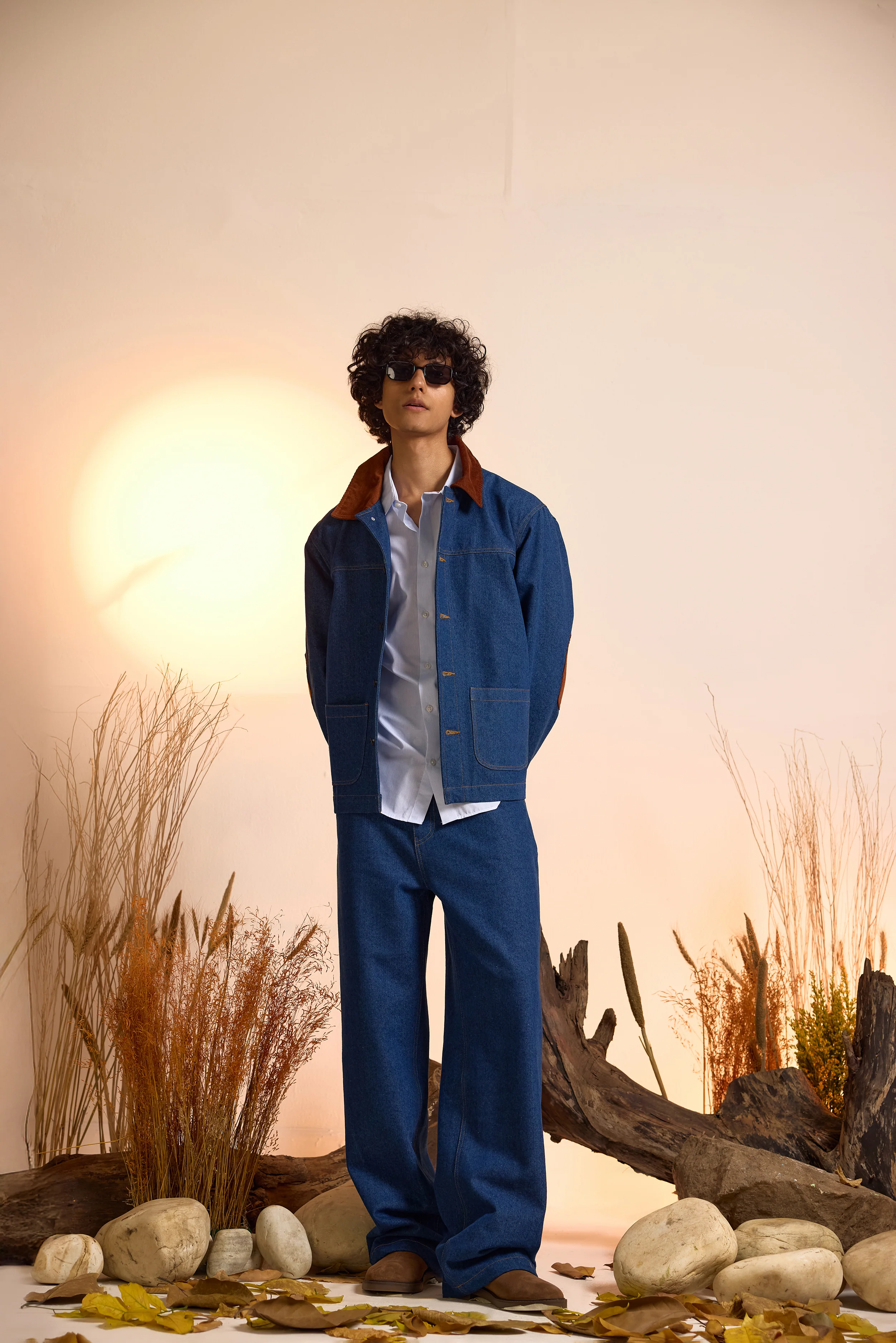 Vintage Inspired Contrast Jacket & Jeans Set-Men - Image 3