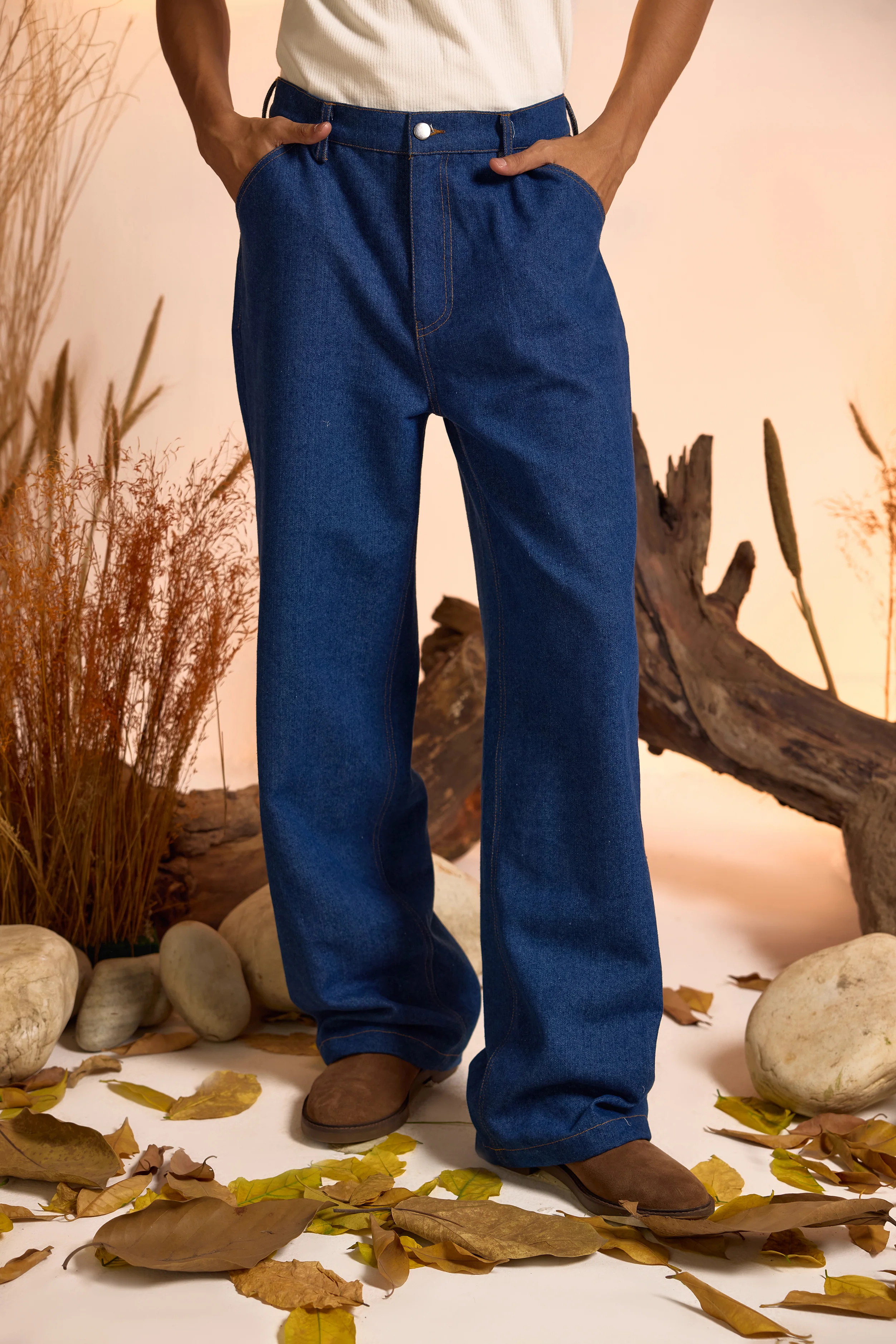 Vintage Inspired Contrast Jacket & Jeans Set-Men - Image 7