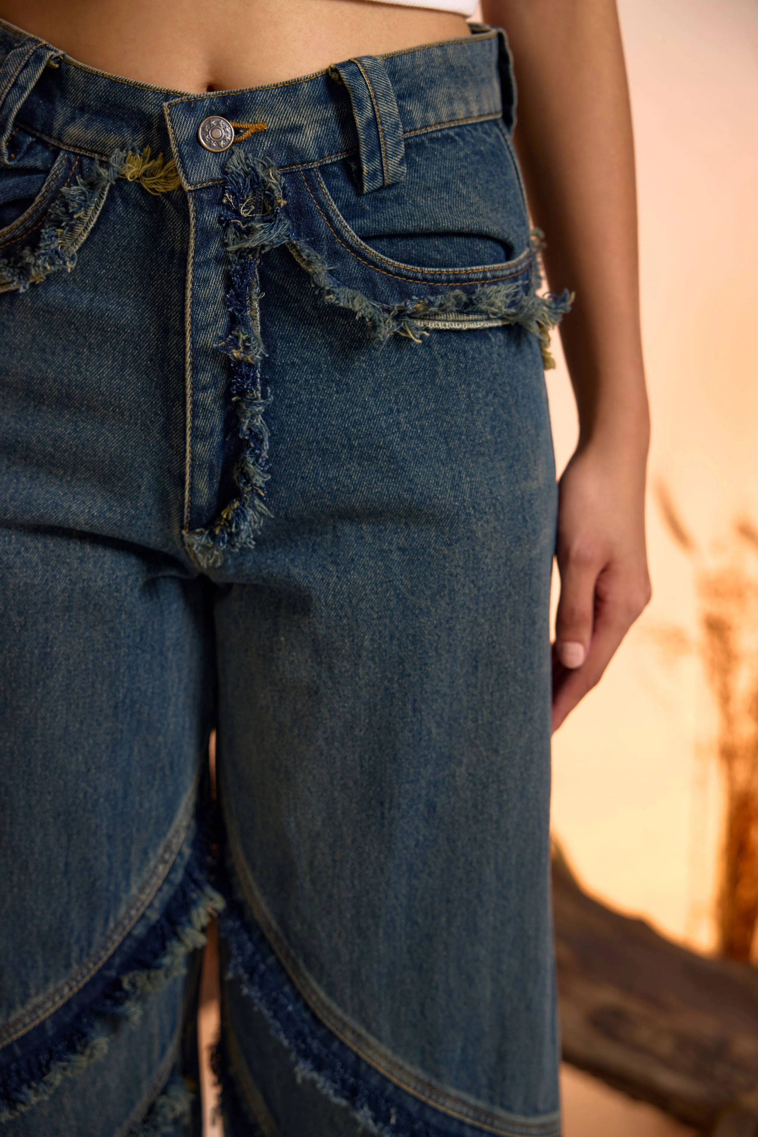 Vintage Wash Distressed Jeans - Image 3