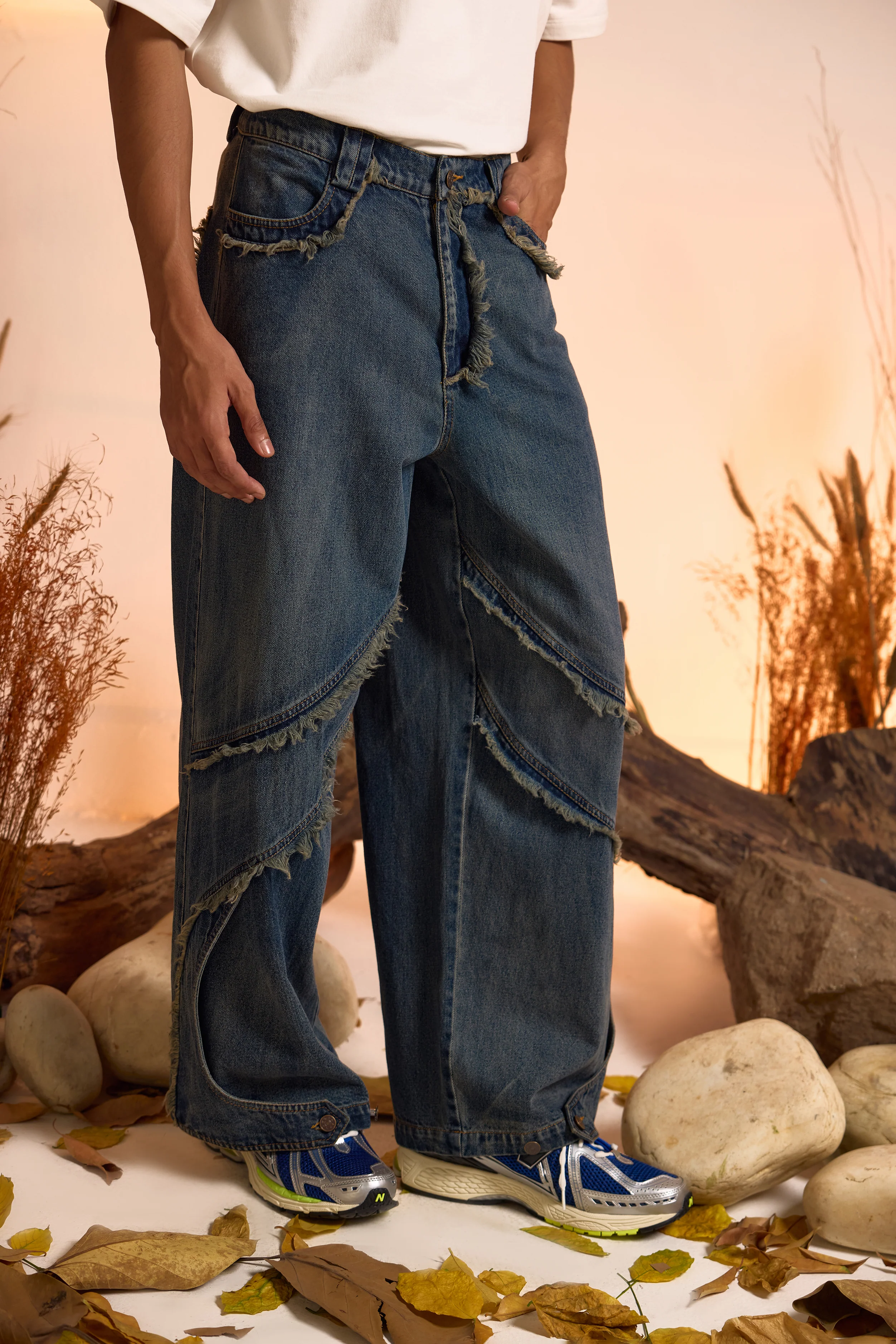 Vintage Wash Distressed Jeans-Men - Image 2